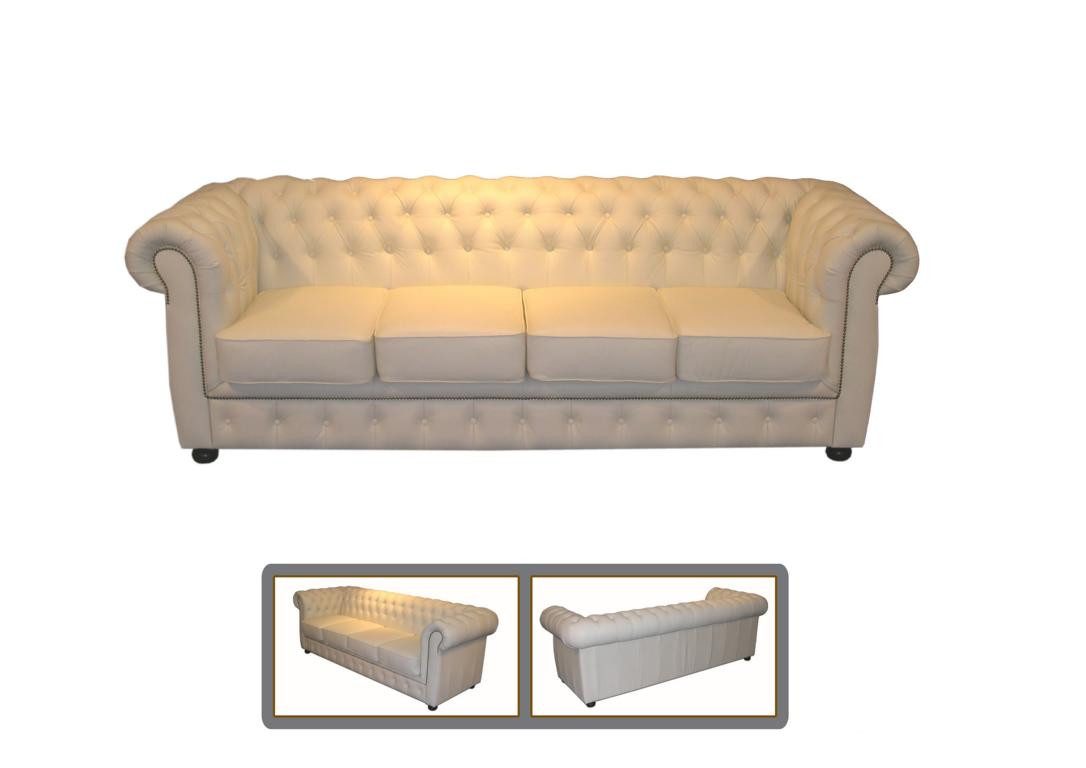 Salottini Chesterfield-Sofa 4er XL Sofa Chesterfield 4-Sitzer Couch Lord Deluxe, Handarbeit