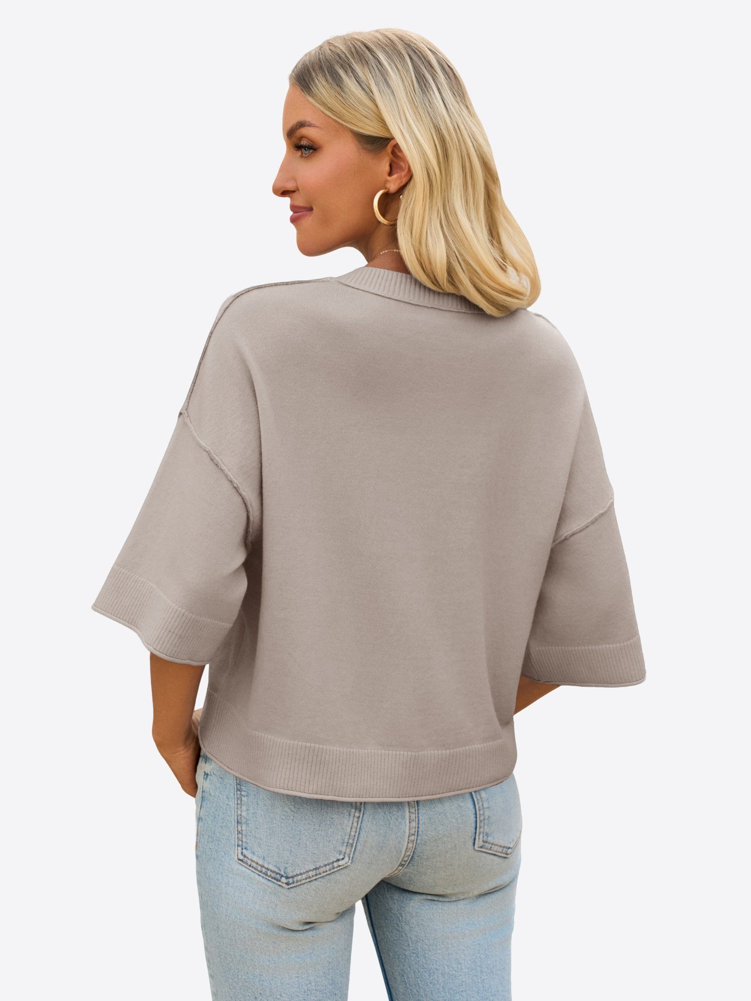 Imily Bela Strickjacke Damen Kurze Strickjacke (Packung, 1-tlg., 1per-Pack) mit Knöpfen – Bild 2 von 5