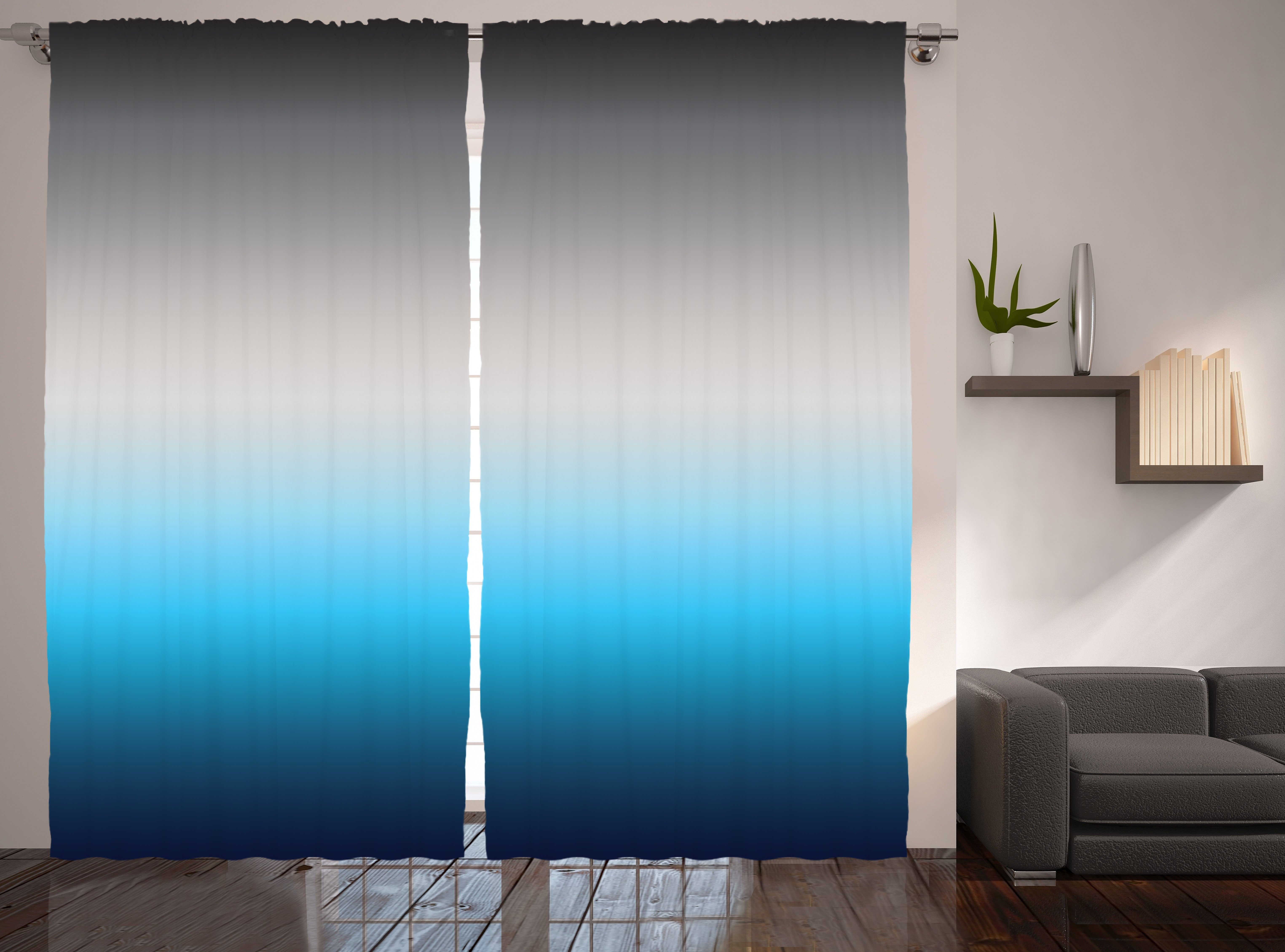Gardine Schlafzimmer Kräuselband Vorhang mit Schlaufen und Haken, Abakuhaus, Ombre Abstrakte Farbwechsel Muster