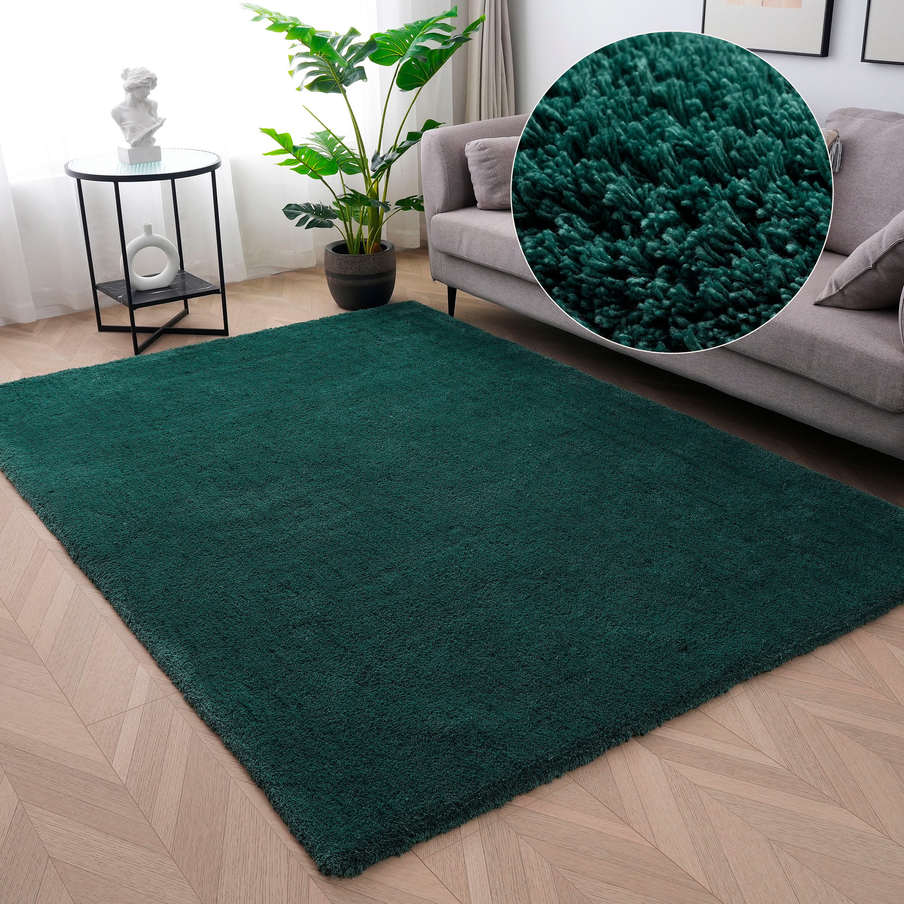 my home Hochflor-Teppich Microfaser Teppich Magong, günstig online kaufen