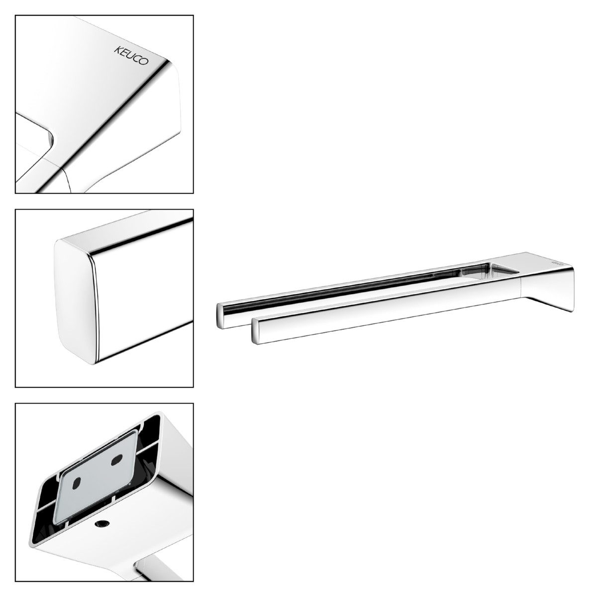 Keuco Handtuchstange ROSE, zum Kleben und Schrauben, 2-armig, 34 cm, starr, günstig online kaufen