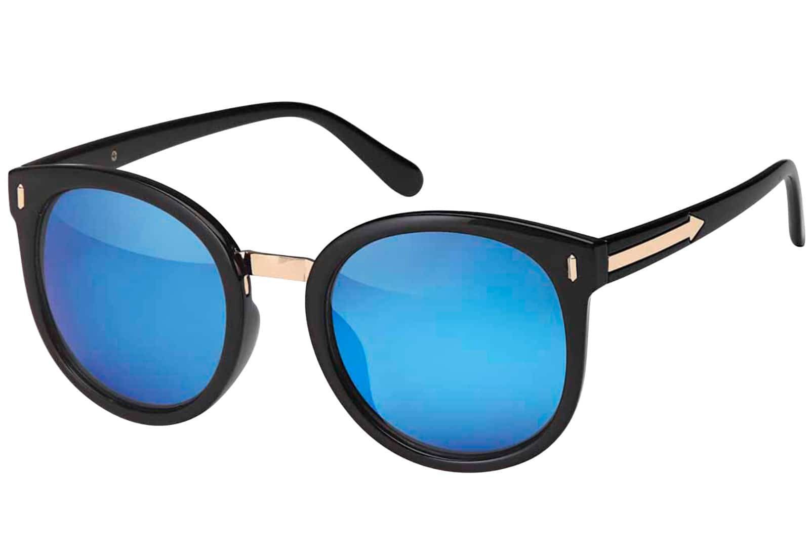 rosa grünen Damen Eyewear mit Rundglas (1-St) BEZLIT Wayfarer und Sonnenbrille blauen, Designer Linsen