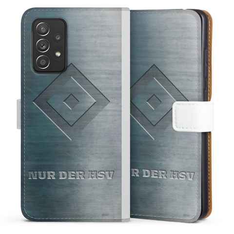 DeinDesign Handyhülle HSV Hamburger SV Metallic Look Nur der HSV Metalllook, Samsung Galaxy A52s 5G Hülle Handy Flip Case Wallet Cover