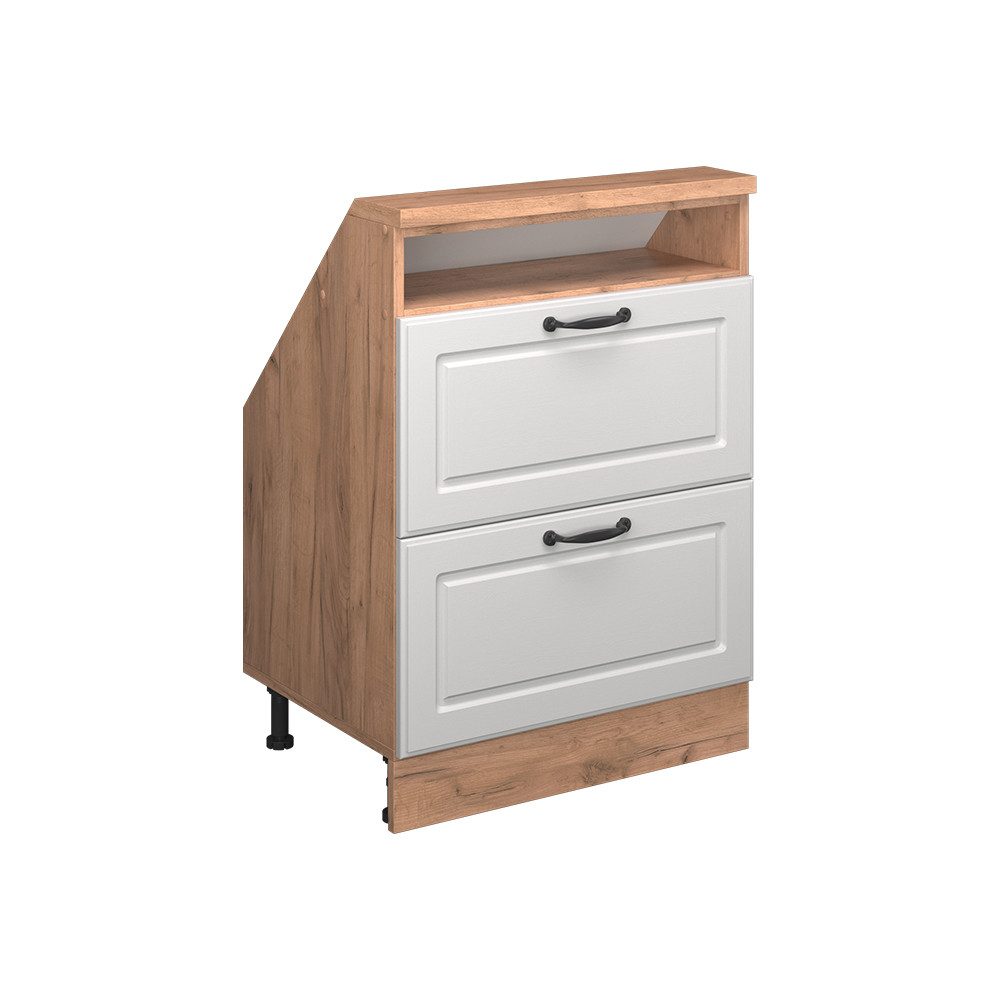 Vicco Unterschrank R-Line, Weiß Landhaus/Goldkraft Eiche, günstig online kaufen
