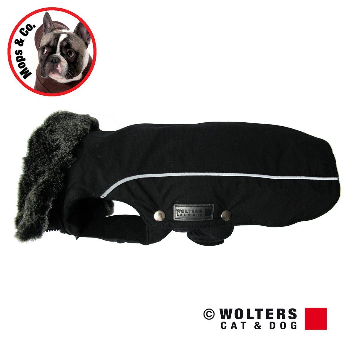 Wolters Hundemantel Winterjacke Amundsen für Mops & Co. schwarz