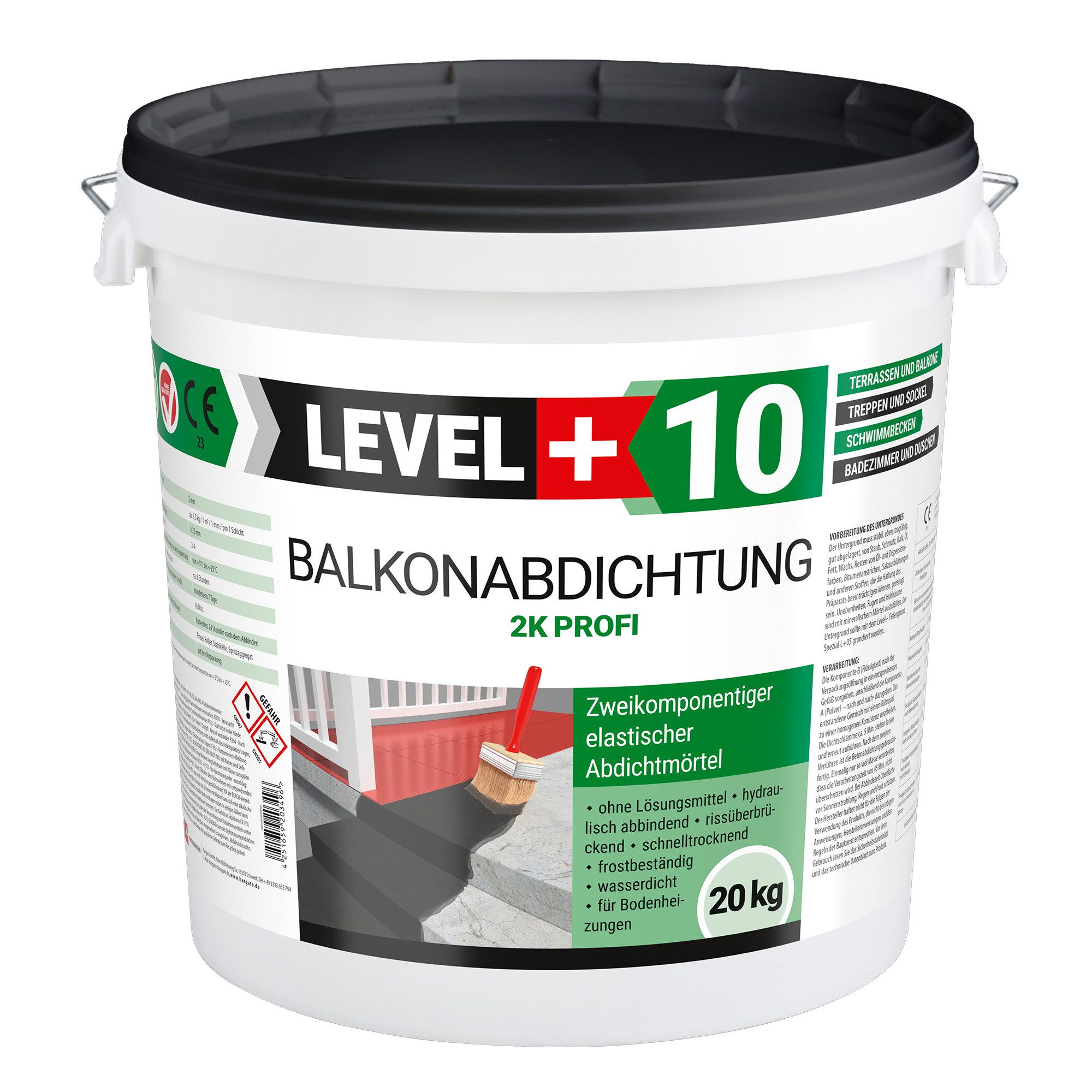 Thumbnail - Level+ Dichtstoff Dichtset 40kg Balkonabdichtung 2K Badabdichtung SET34