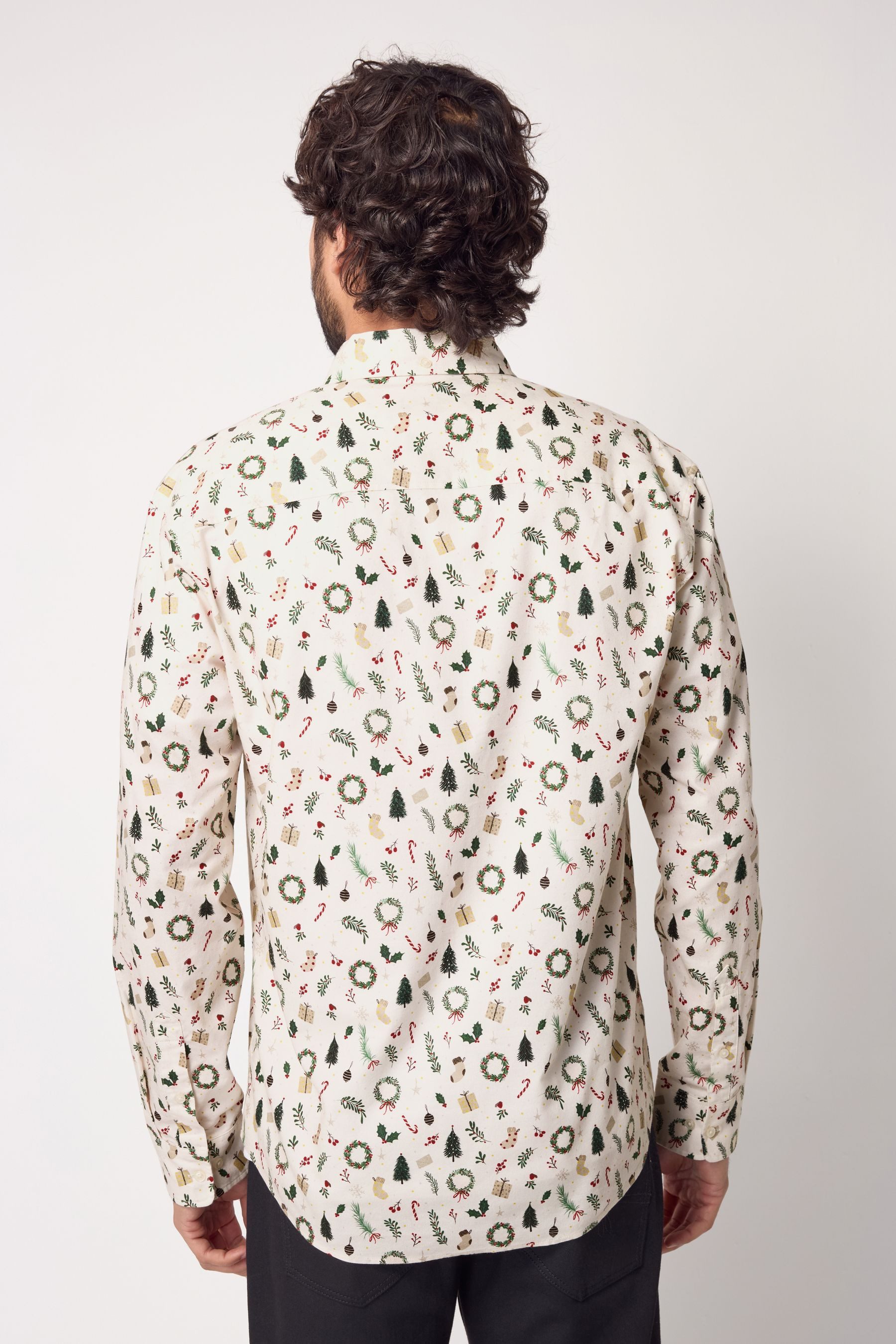 Next Langarmhemd Langarmhemd mit Weichnachts-Print aus günstig online kaufen