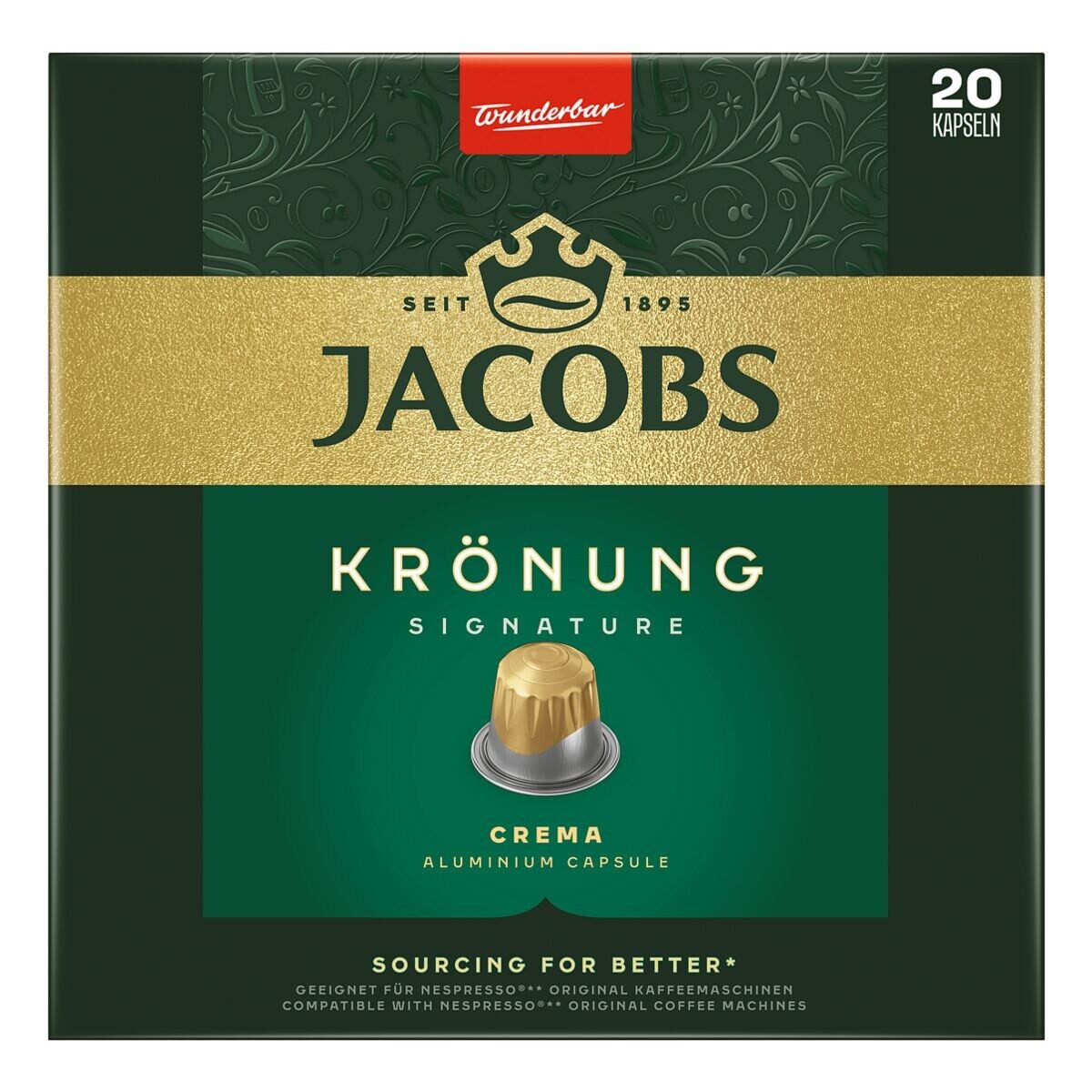 JACOBS Kaffee Crema, 20 Kapseln