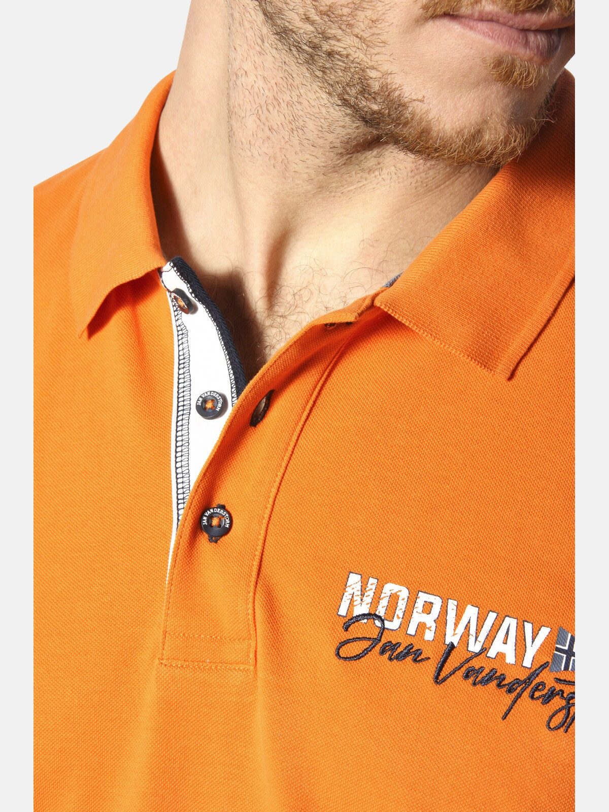 Jan Vanderstorm Poloshirt JAKOV mit Kontrast-Knopfleiste – Bild 5 von 5
