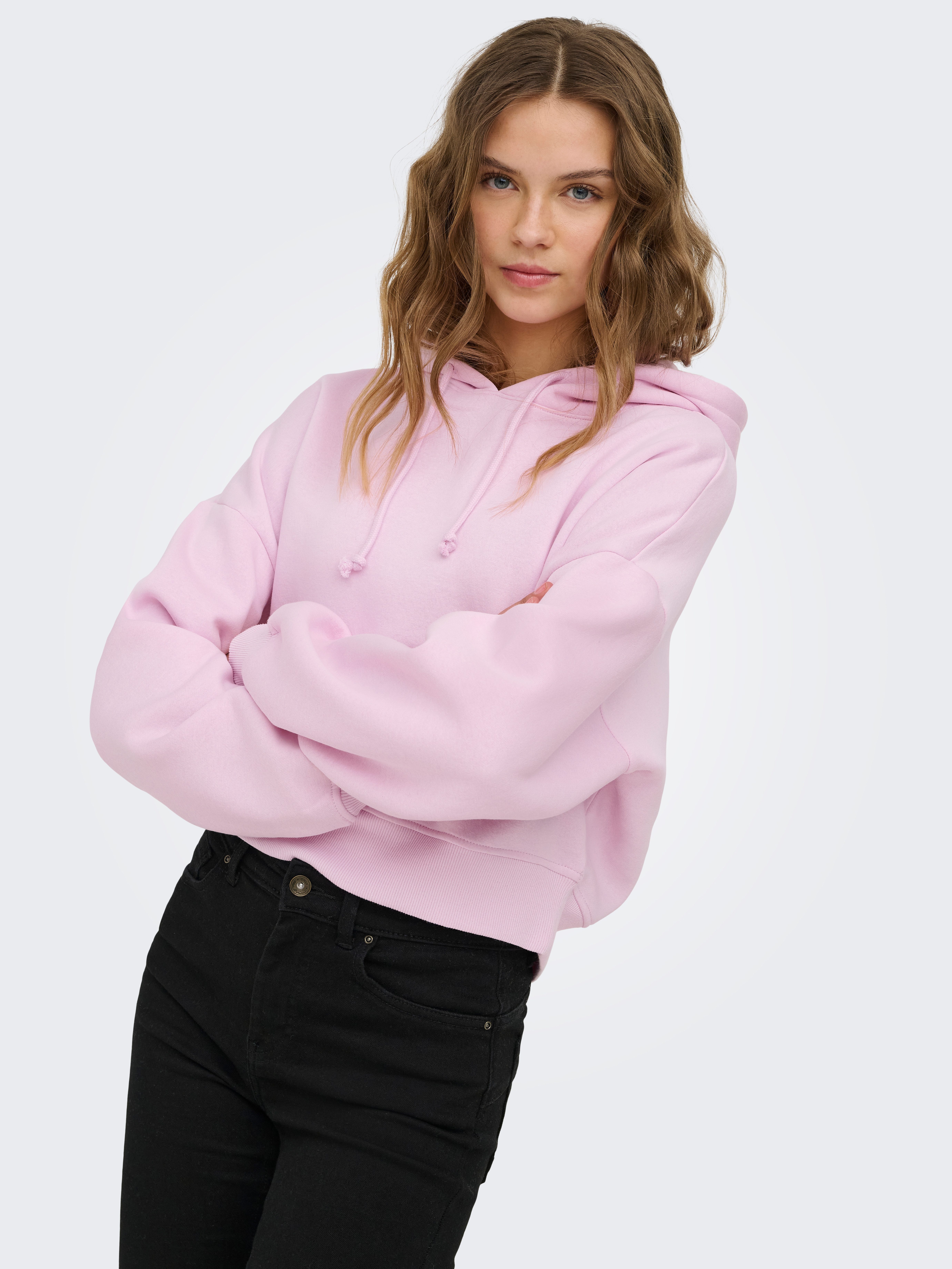ONLY Kapuzensweatshirt ONLSWEAT LIFE L/S HOODIE CROPPED SWT Baumwollmischung, loose fit