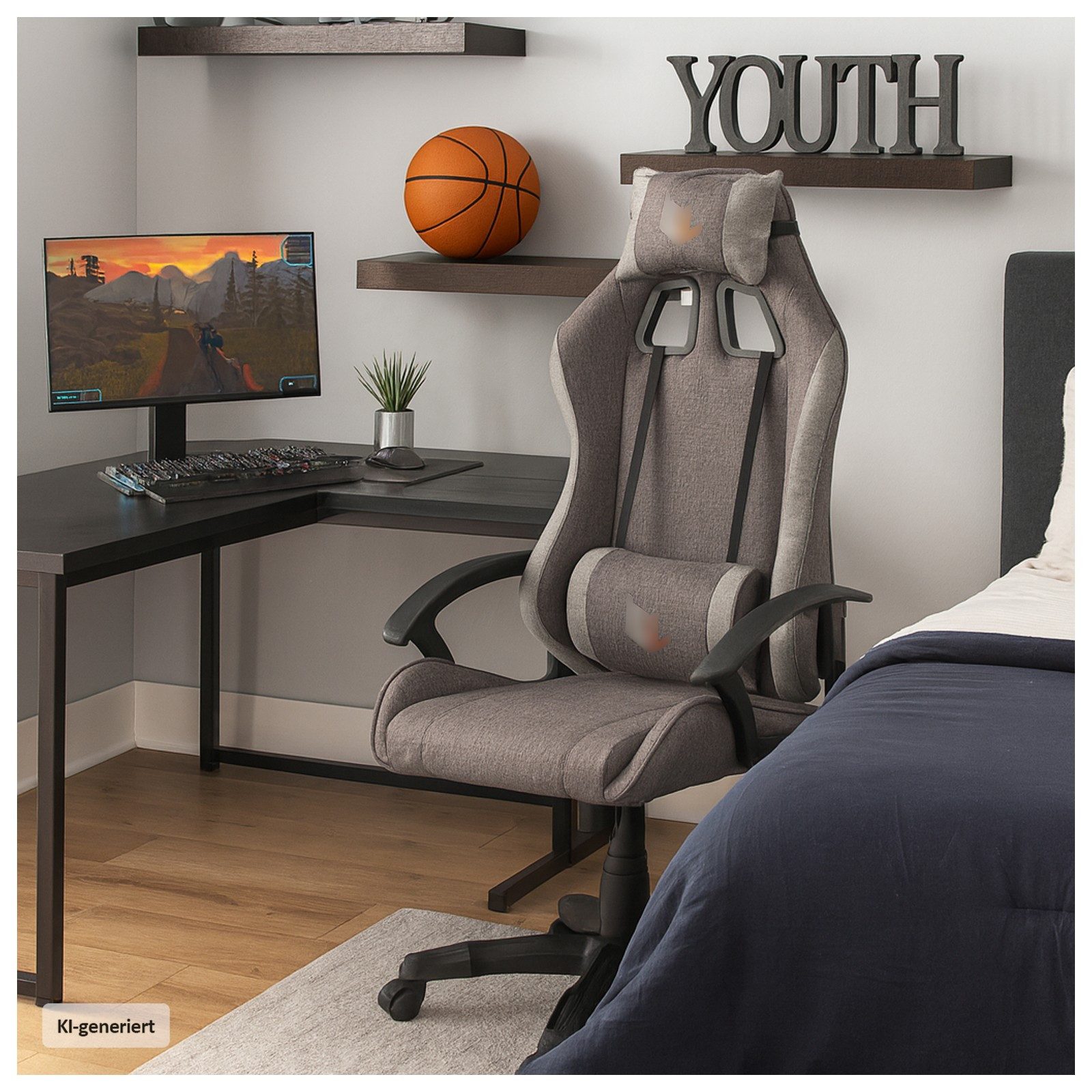 HTI-Living Schreibtischstuhl Ergonomischer Schreibtischstuhl Roya Grau (Stück, 1 St), Schreibtischstuhl