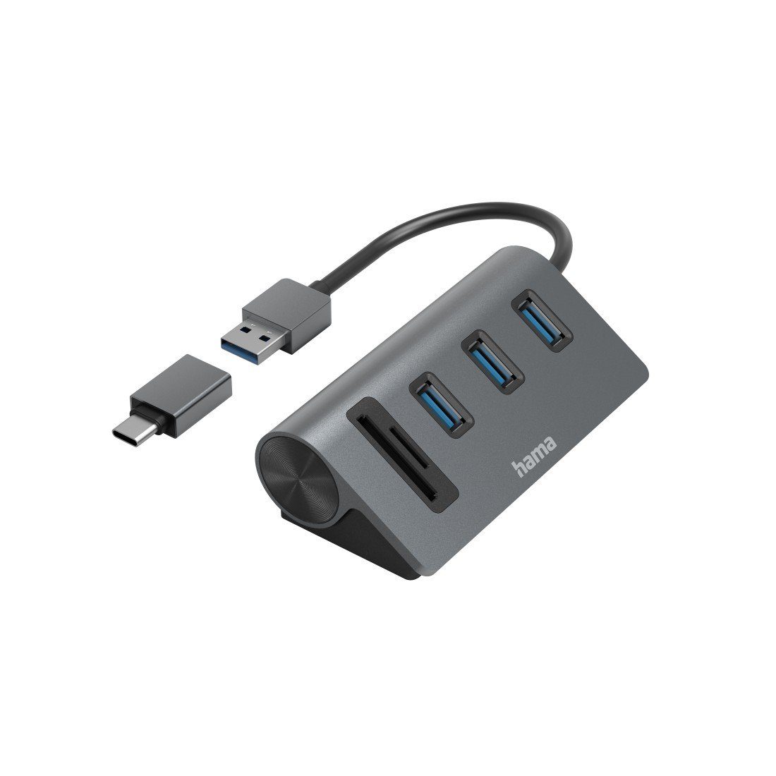 USB Hub Kartenleser, 5 Ports, 3x USB A, SD, microSD, USB C Adapter USB-Adapter