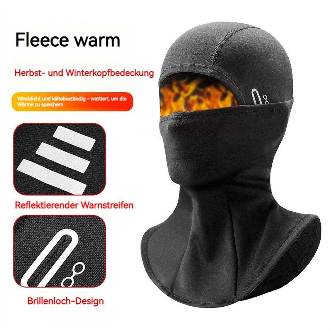 DÖRÖY Sturmhaube Warme Wintersport, dunkelgrau gepolsterte den Skimasken Kopfbedeckungen für