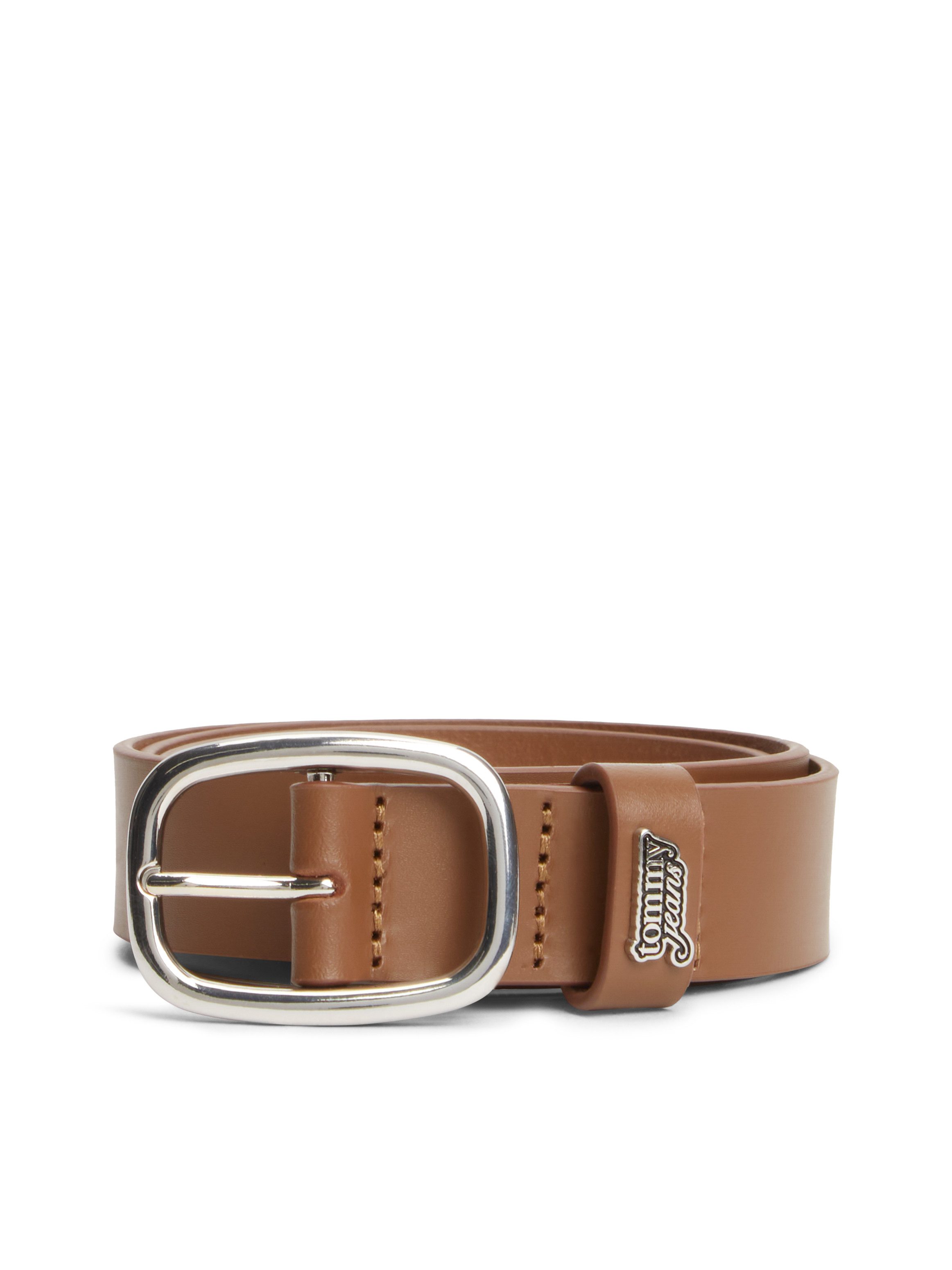 Tommy Jeans Ledergürtel TJW OVAL 3.0 BUCKLE Größenverstellbar mit Logodetail