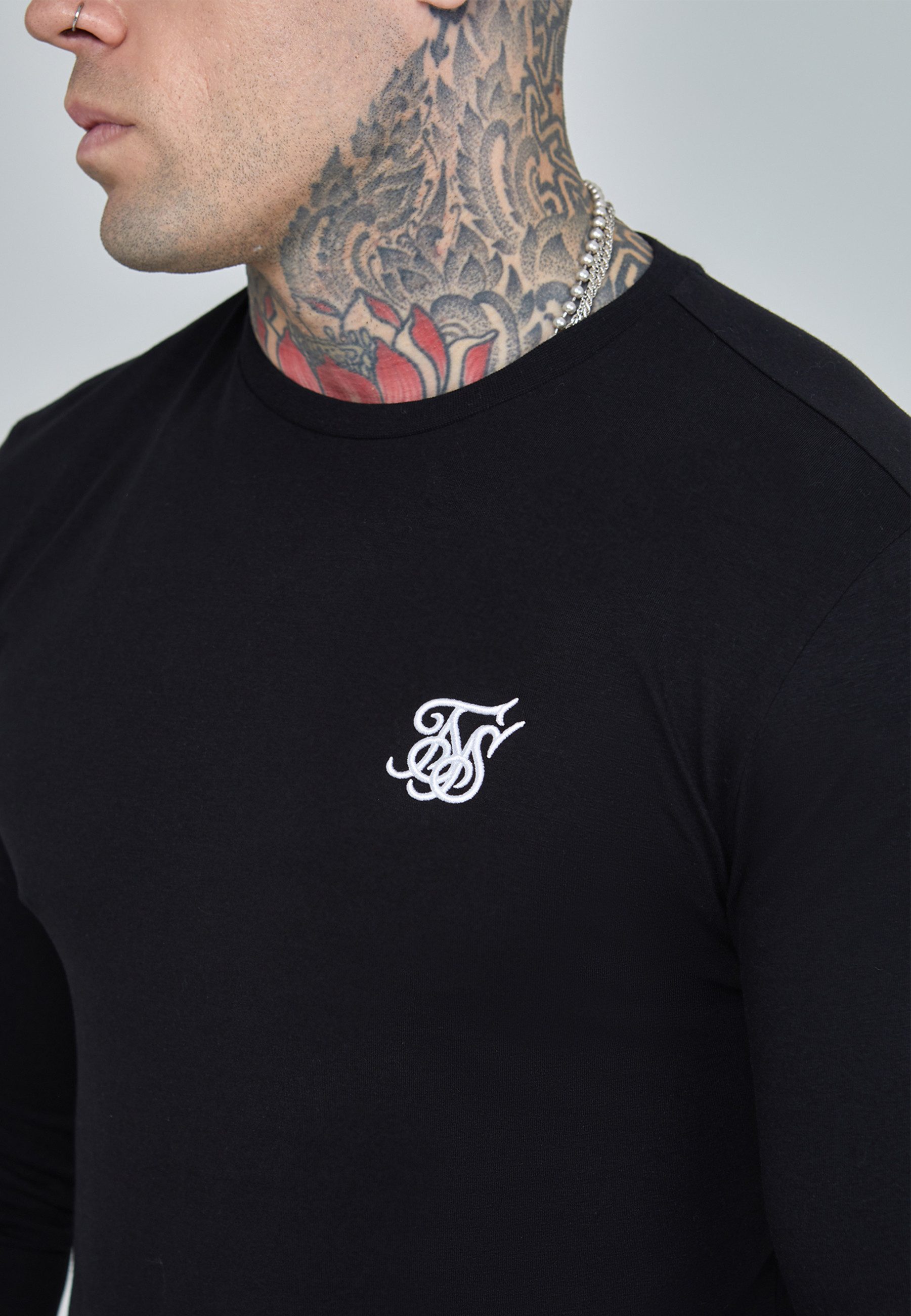 Siksilk T-Shirt SikSilk Herren Essentials Langarm-T-Shirt