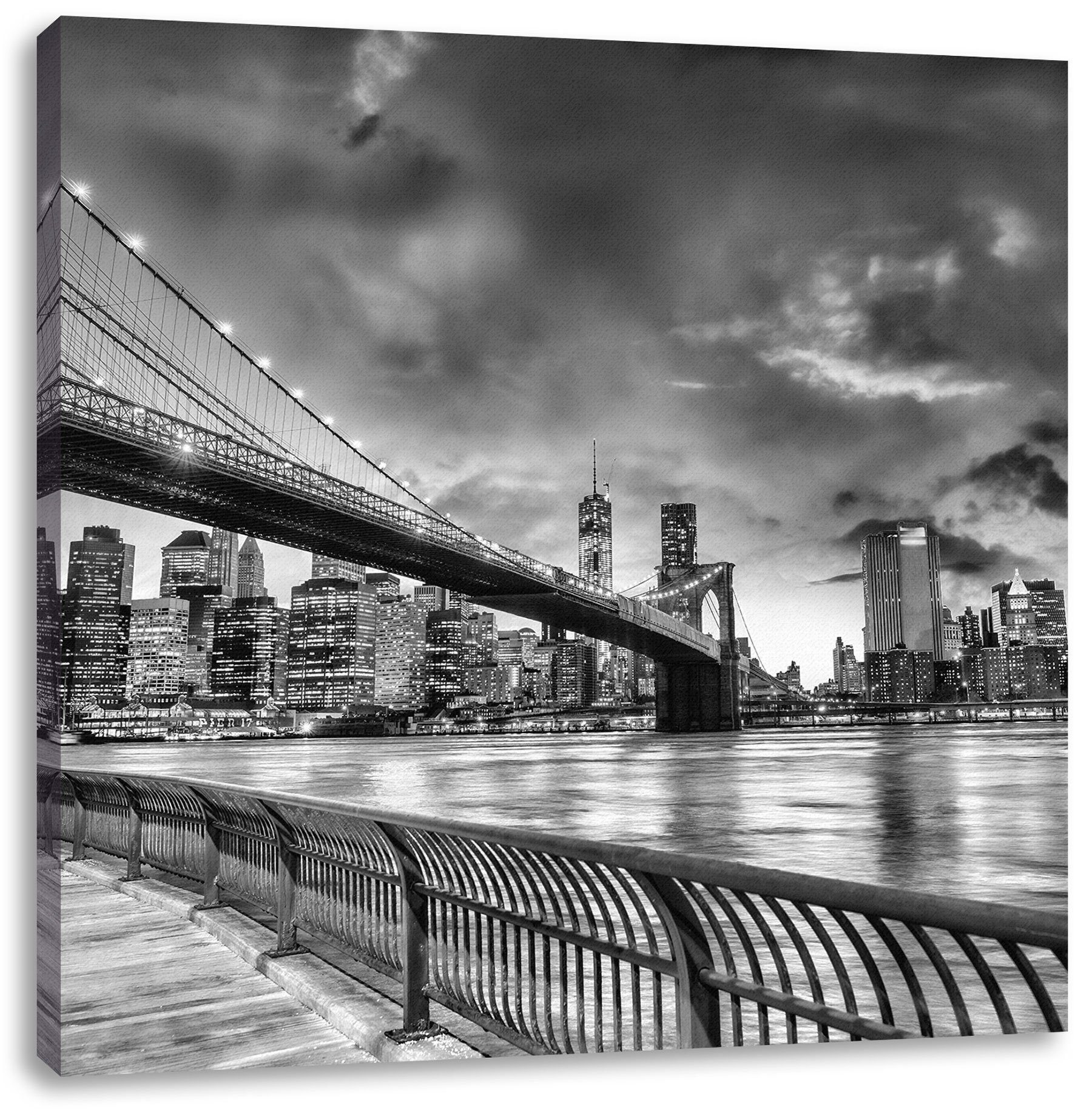 Pixxprint Leinwandbild Brooklyn Bridge Park New York, Brooklyn Bridge Park New York (1 St), Leinwandbild fertig bespannt, inkl. Zackenaufhänger