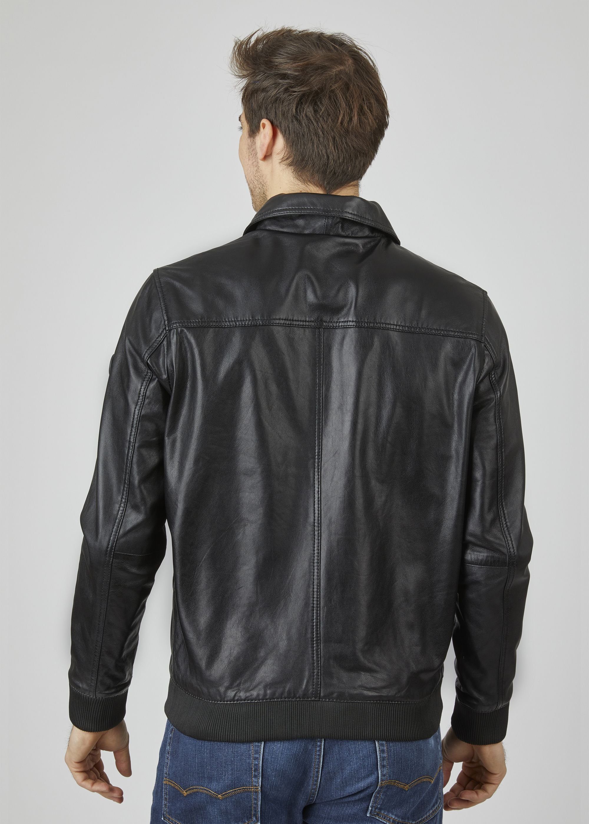 bugatti Lederjacke BUALBANO (1-St) mit Umlegekragen