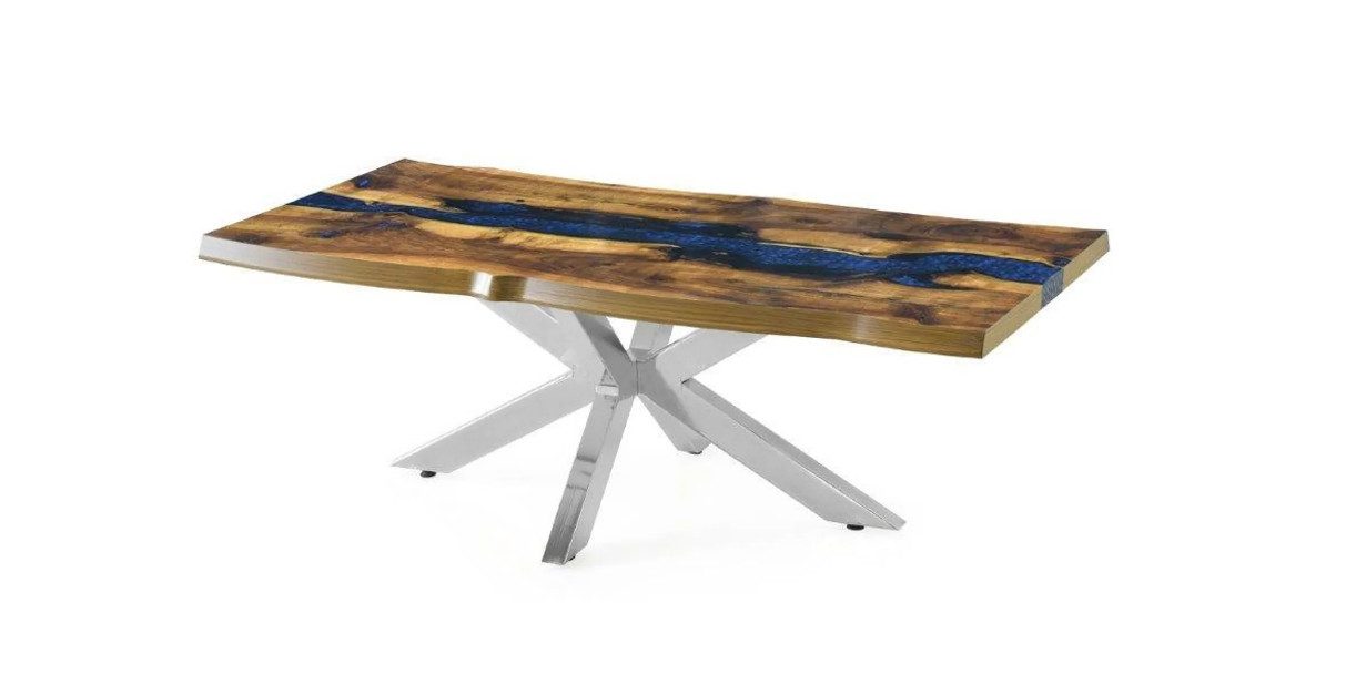 alesvelt Esstisch Esstisch Wohnzimmertisch Designer Kunstharz Epoxid Blau