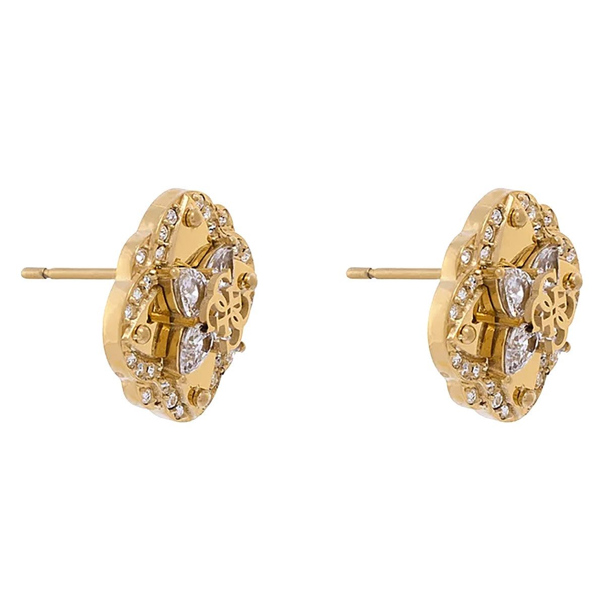 Guess Paar Ohrstecker JUBE05504JWYGT/U, für Damen Leaf Goldfarben