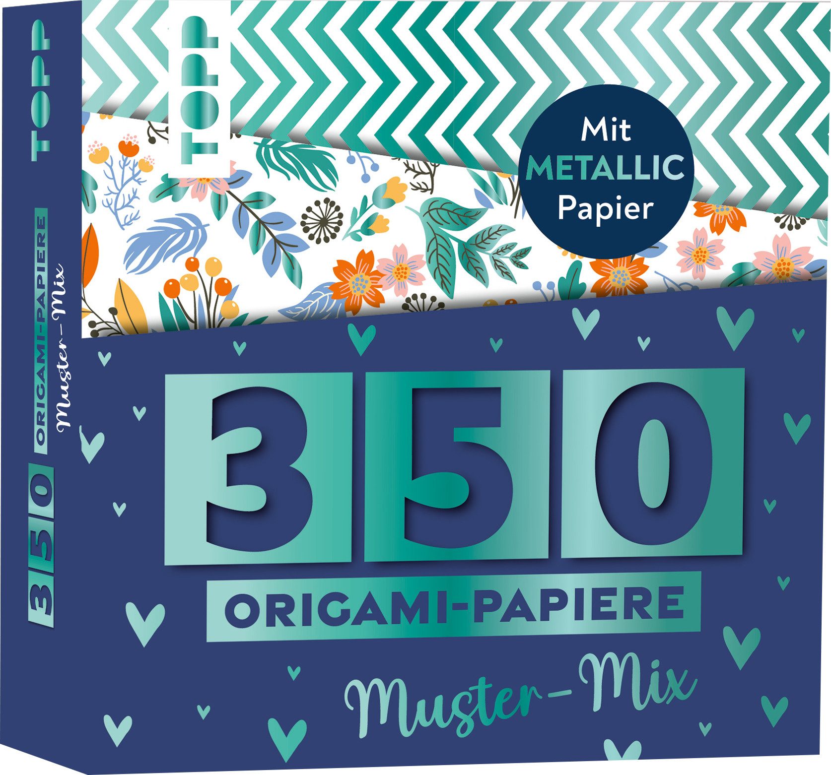 TOPP Kreativ Kraftpapier Origami-Papiere Muster-Mix, 350 Blatt