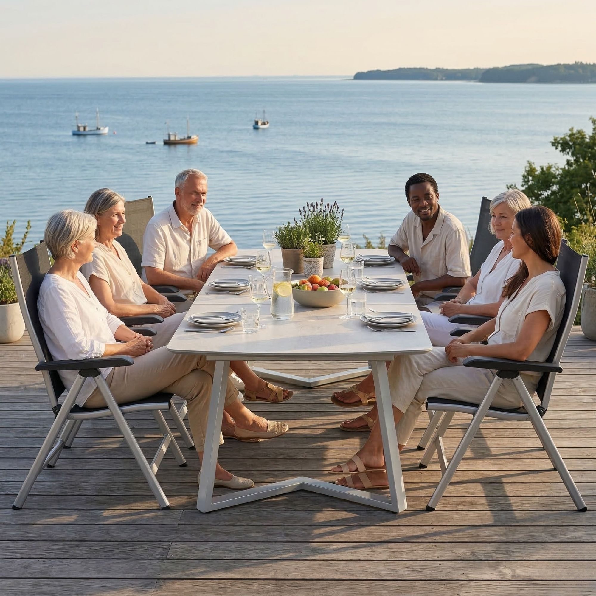 KETTLER Gartentisch Kettler Gartentisch Ausziehtisch 200/260 x 95 cm Alu Glas Keramik