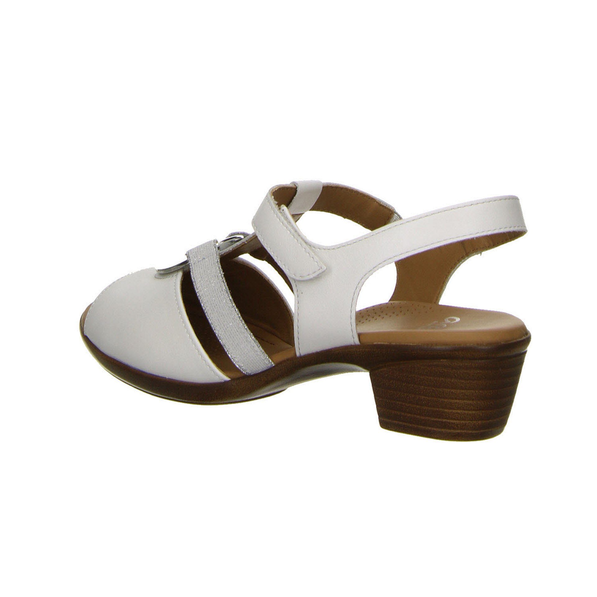 Leder-/Textilkombination Riemchensandalen Damen weiß Ara Sandalette Lugano Sandalette