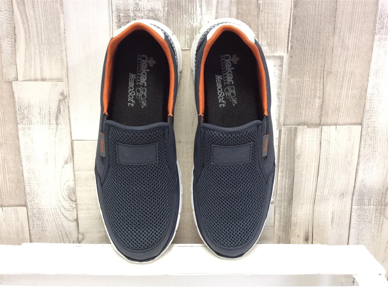 Rieker Rieker Herren Slipper dunkelblau mit weiß abgesetzter Ferse Sneaker