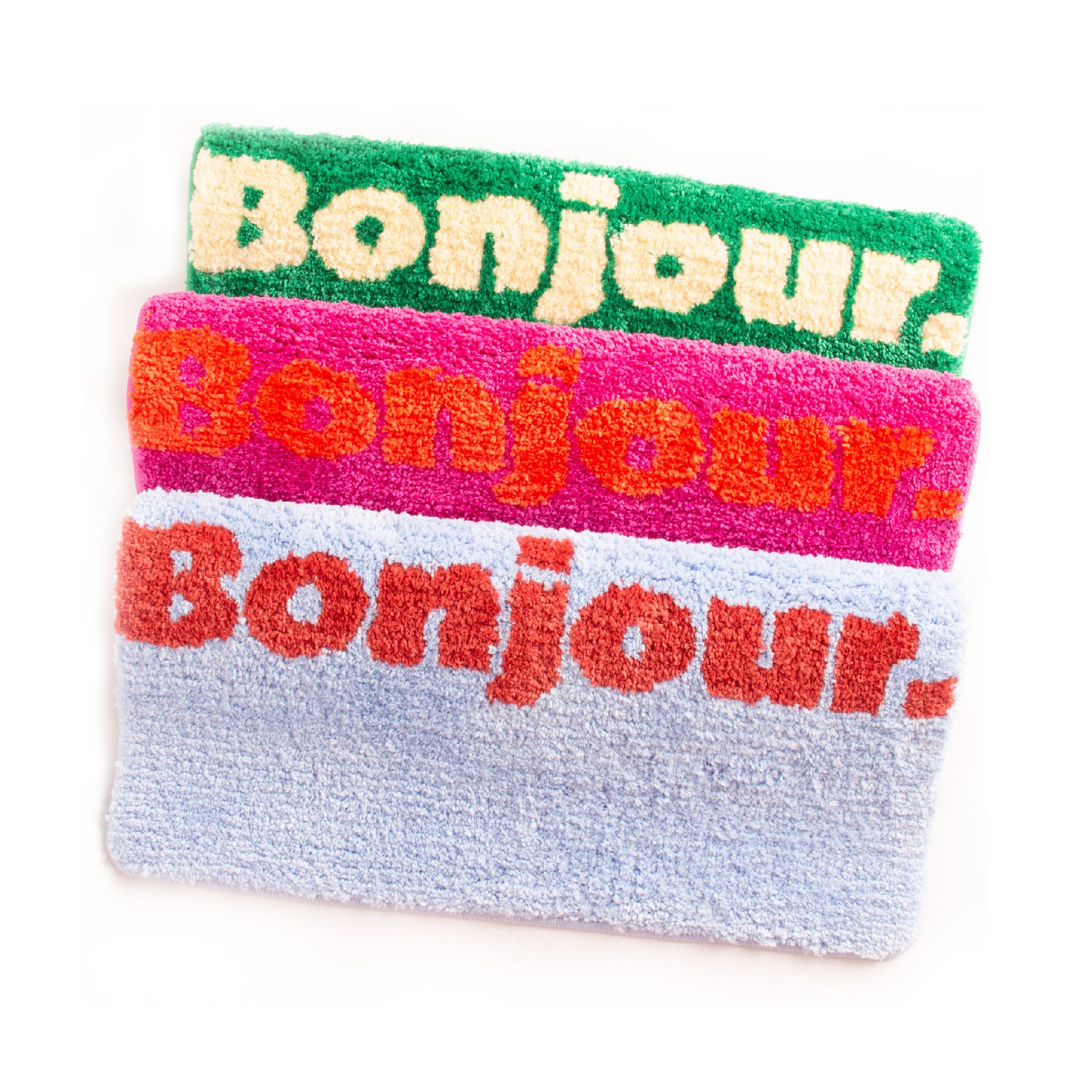 Helio Ferretti Badematte Bonjour, Höhe 12 mm, rutschhemmend beschichtet, weich, Polyester, rechteckig, ca. 60 x 45 x 1,2 cm