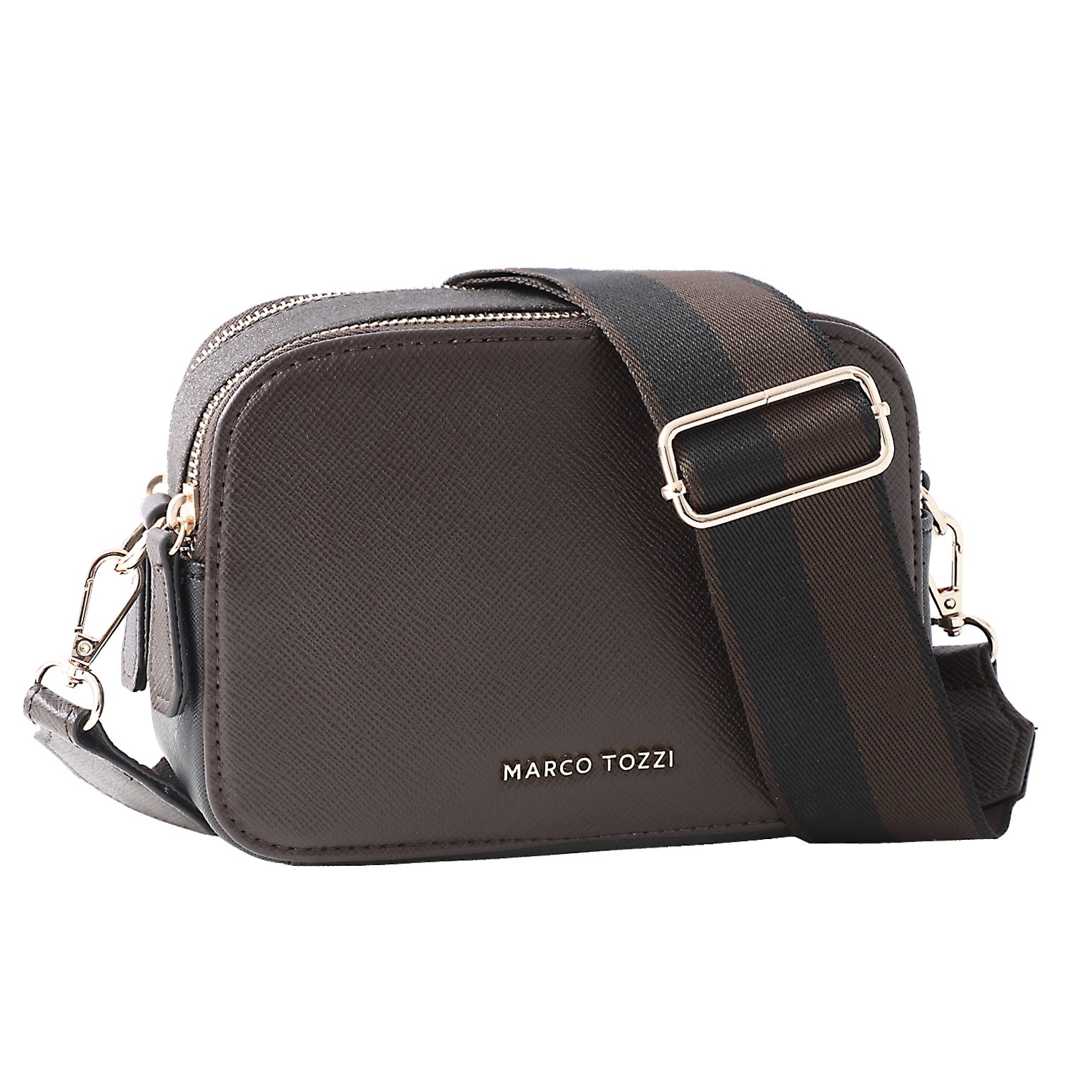 MARCO TOZZI Umhängetasche, Damen Umhängetasche, Clutch mit goldfarbenem Logo