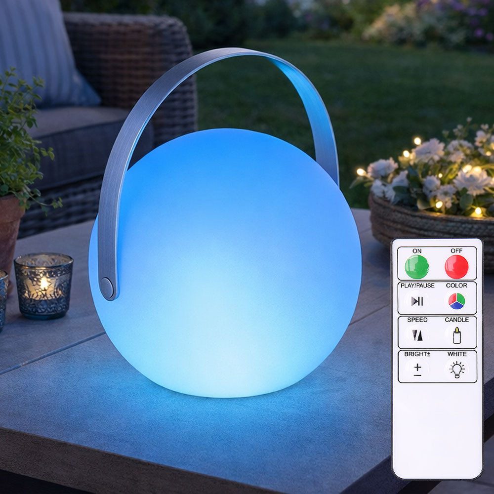 GLOBO LIGHTING LED Dekolicht, LED-Leuchtmittel fest verbaut, Warmweiß, Farbwechsel, Gartendeko Kugelleuchte mit Fernbedienung