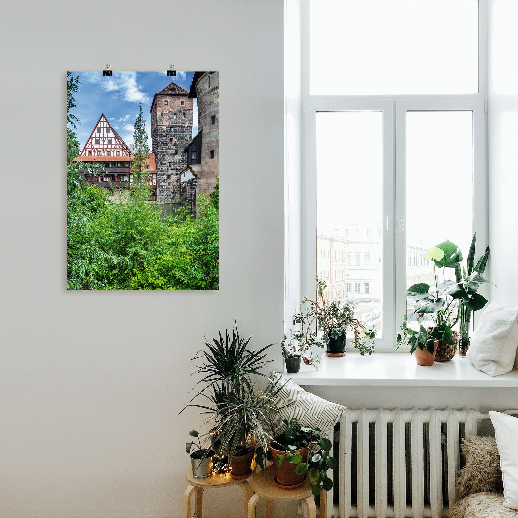 Nürnberg Alubild, (1 Wandaufkleber Leinwandbild, Poster oder als Wandbild Größen Artland Weinstadel in St), versch. WasserturmHenkersteg, NÜRNBERG