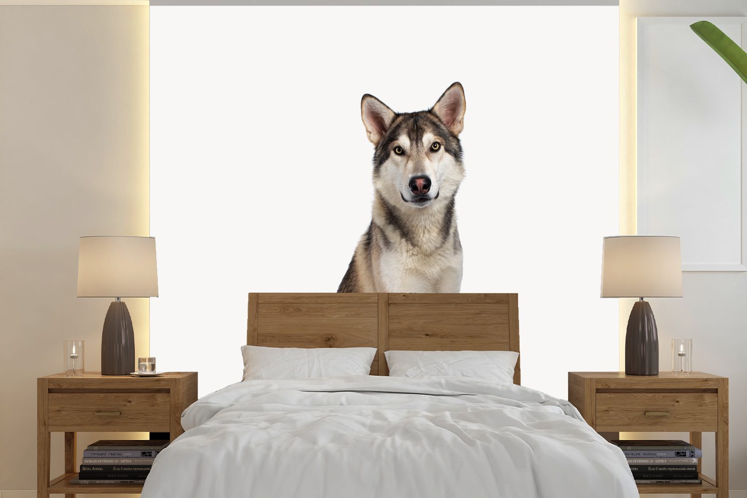 Wohnzimmer - - Wolf Matt, Kinder, Tapete Tiere Jungen MuchoWow St), bedruckt, - - - oder Mädchen Schlafzimmer, Fototapete Wandtapete Holz (5 für Vinyl