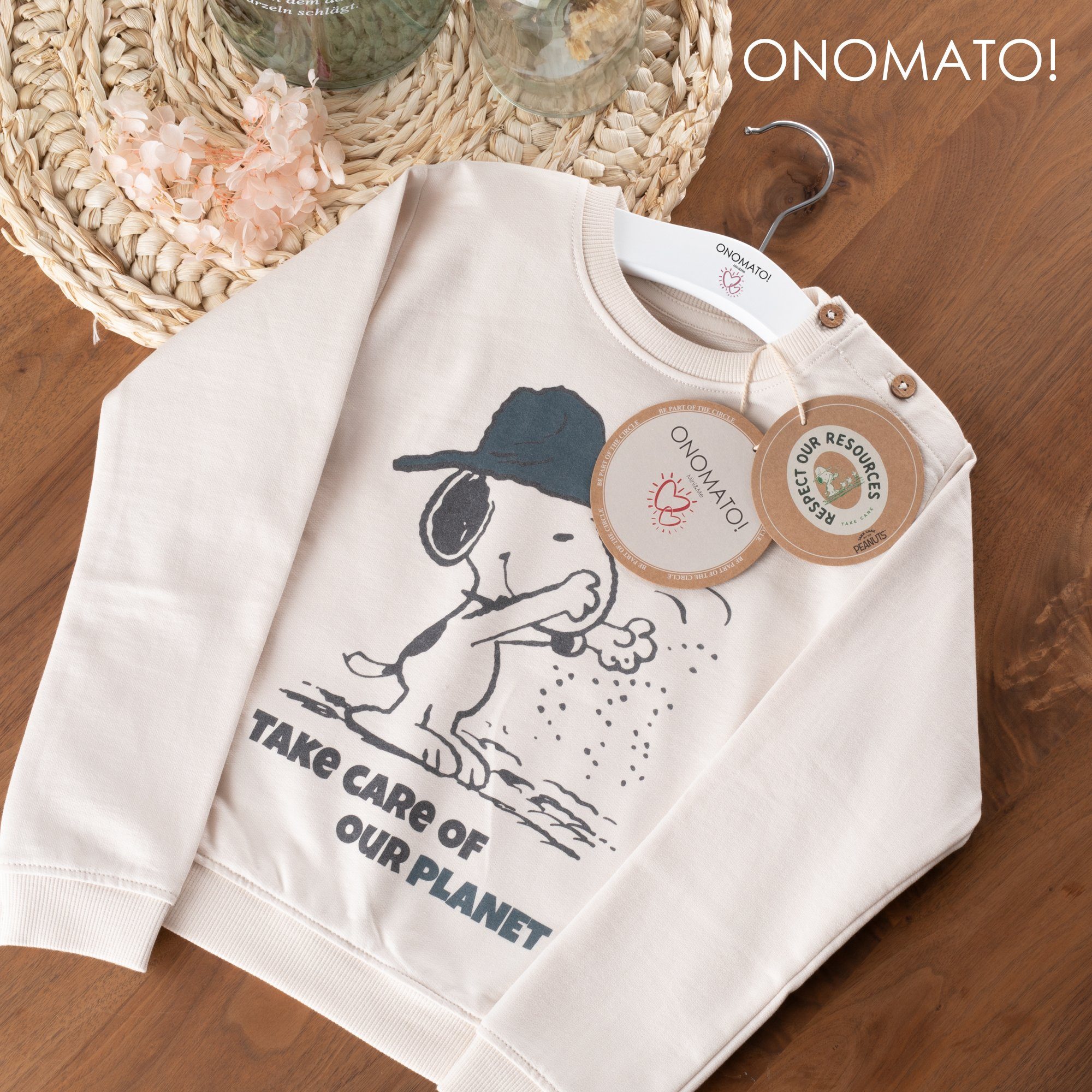 ONOMATO! Sweatshirt Peanuts Jungen Mädchen Cradle Sweatshirt Cradle to Snoopy