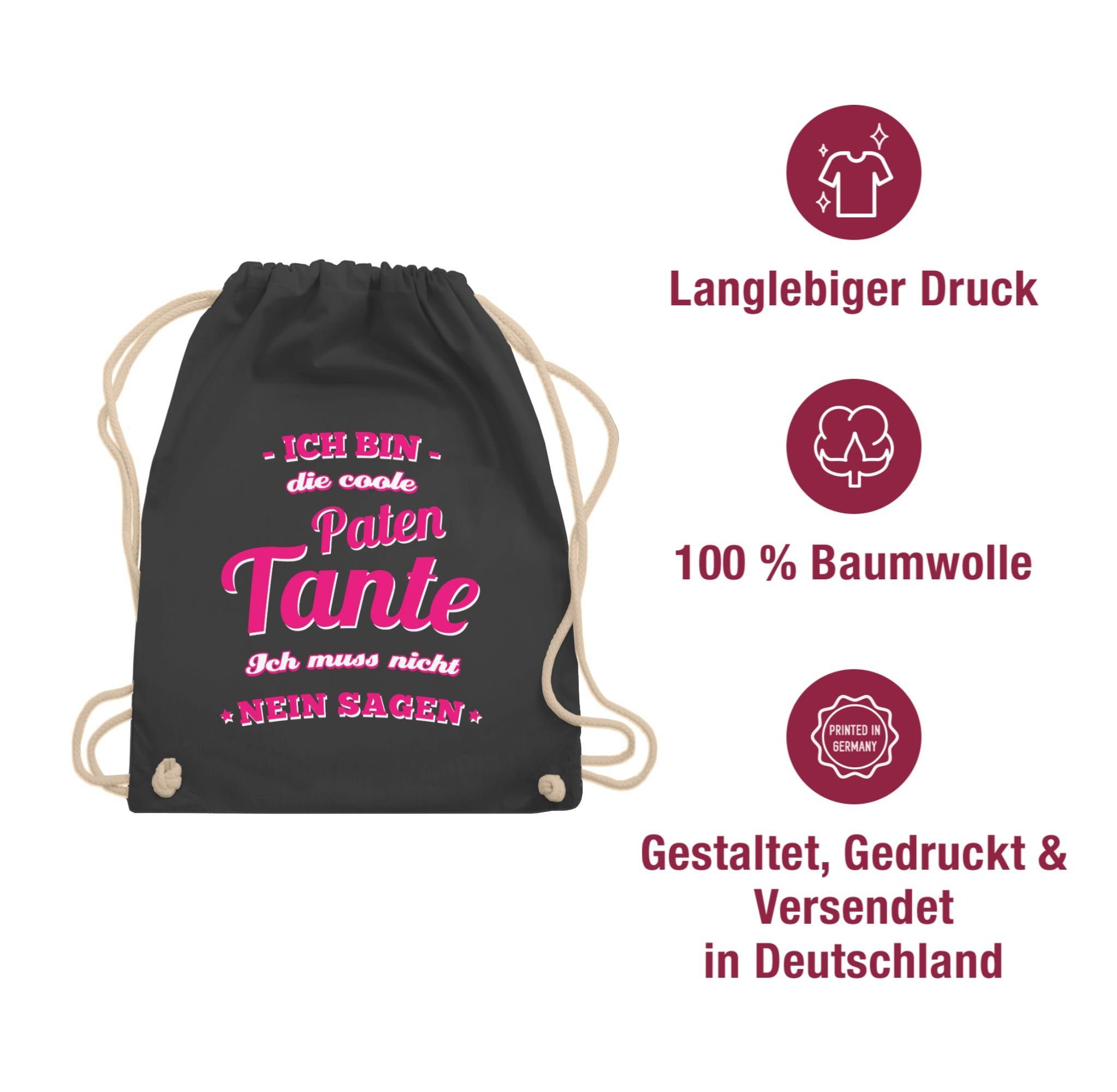 Turnbeutel coole Dunkelgrau Geschenk Ich Patentante, bin die Shirtracer 2 Patentante