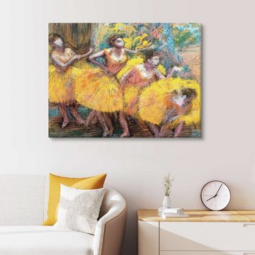 Posterlounge Leinwandbild Edgar Degas, Tänzerinnen in Zitrone und Rosa, Malerei