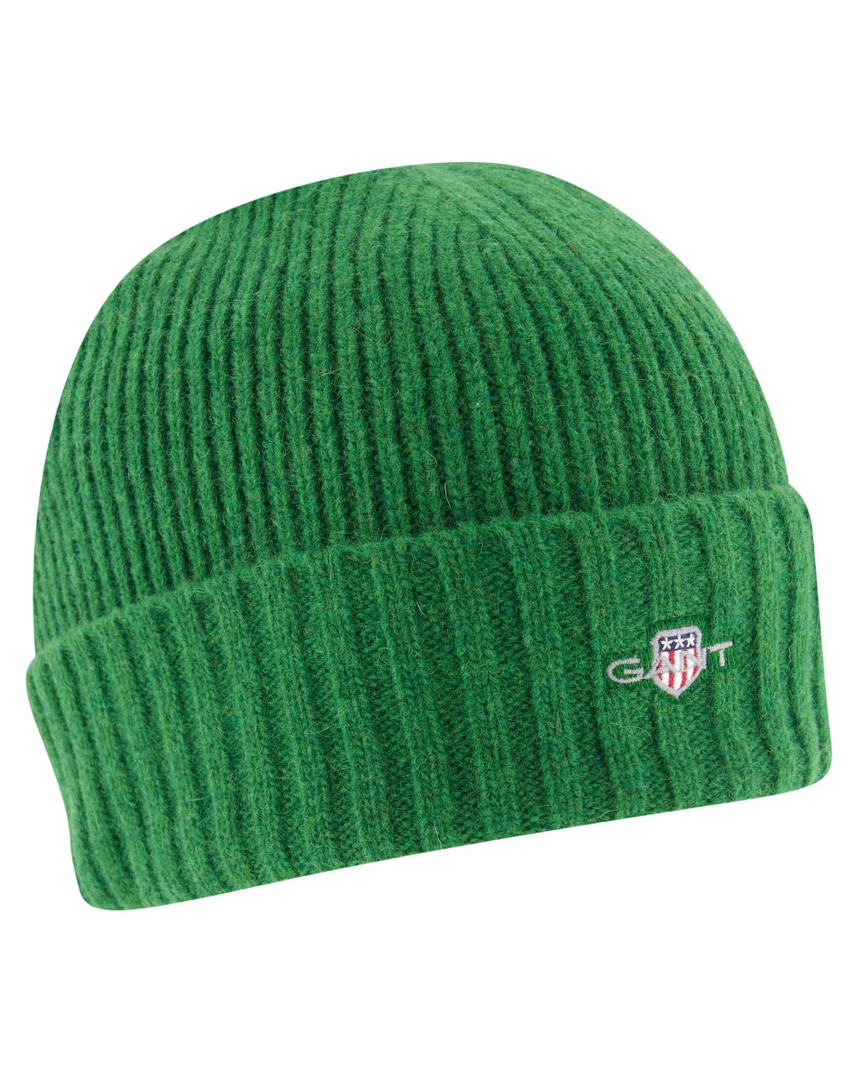 (43) Gant Beanie grün Beanie Wolle mit