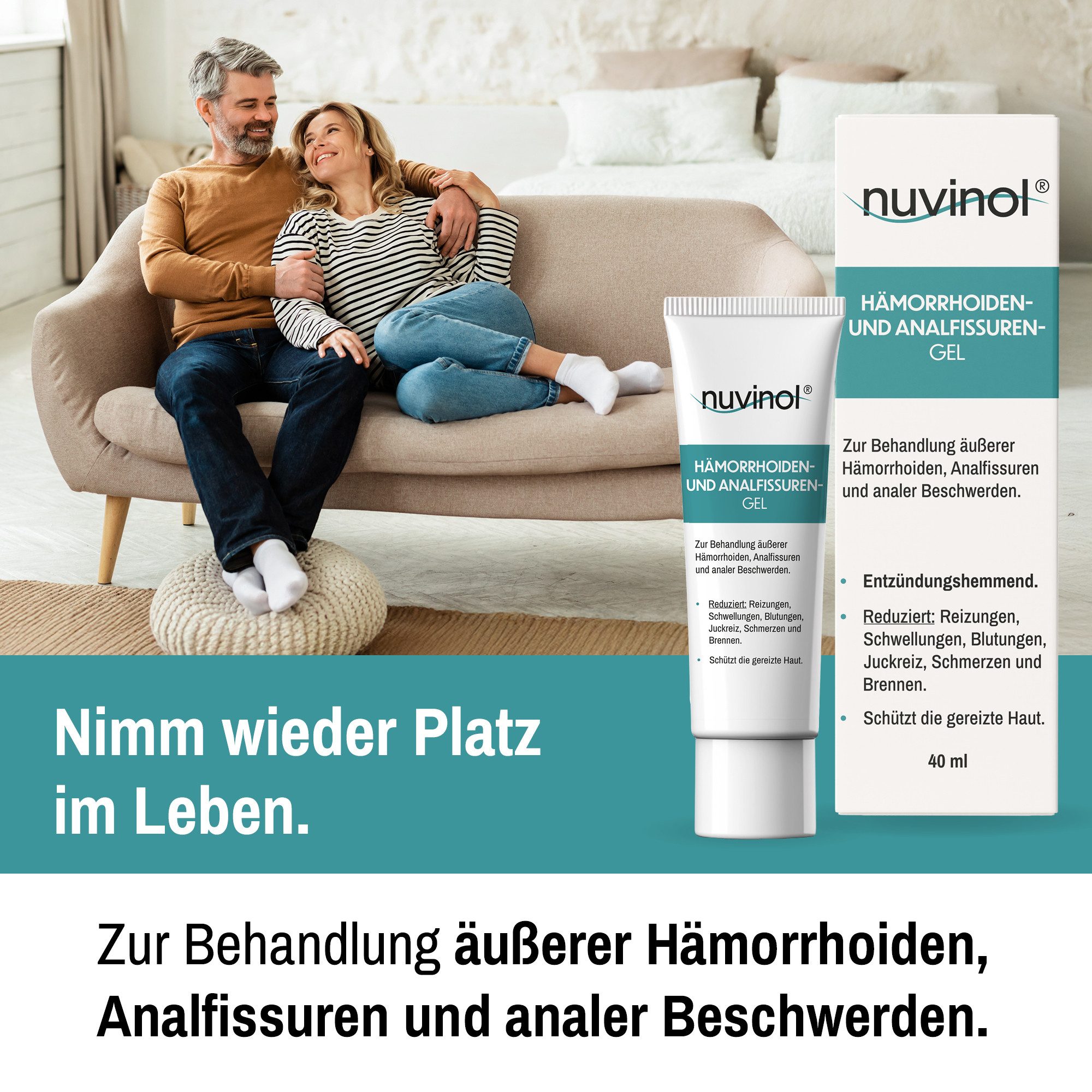 nuvinol Intimpflege Hämorrhoiden-Gel und Analfissuren-Gel, 1-tlg., Medizinprodukt