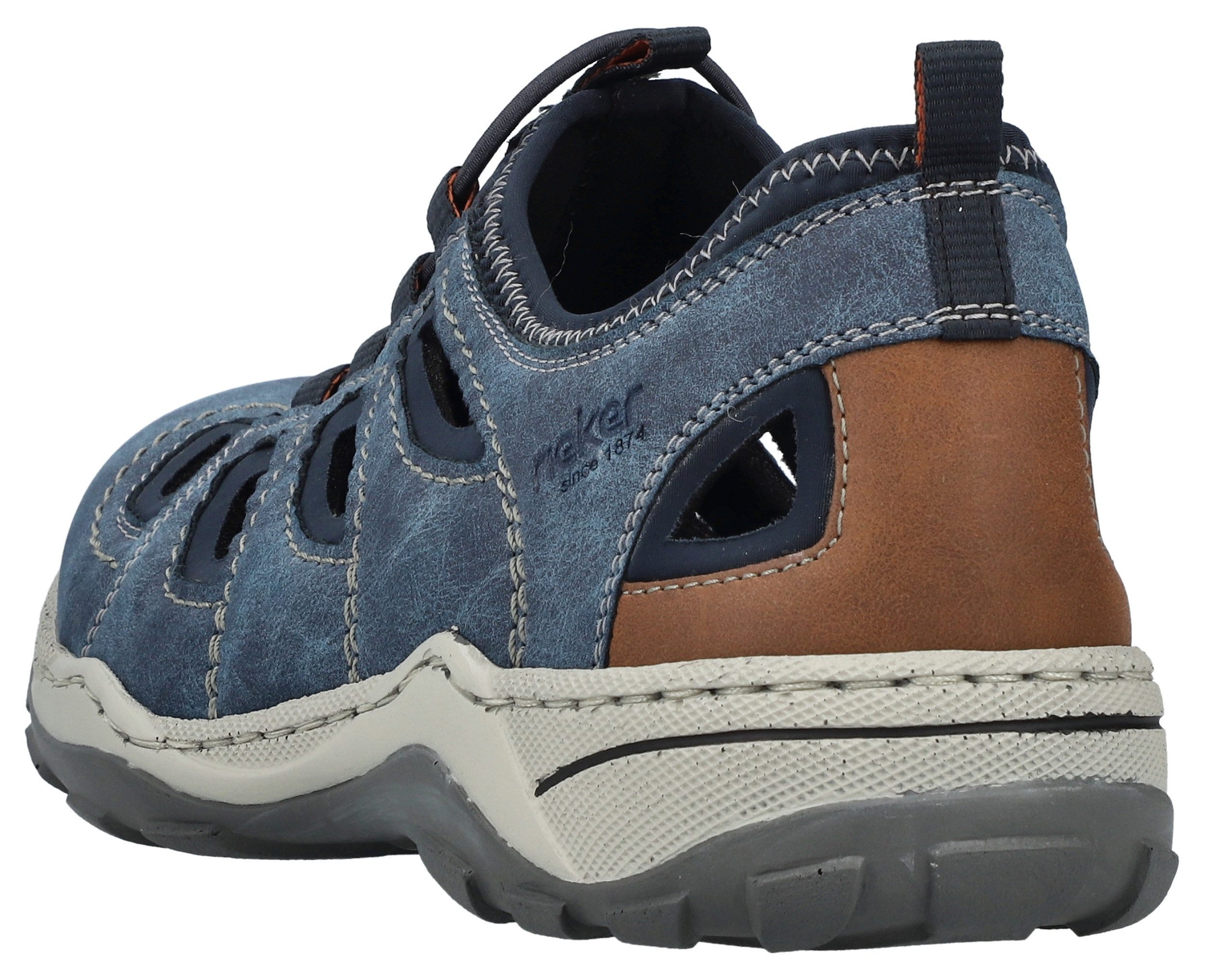 Rieker Slipper Trekking Schuh, Sandale, Sommerschuh mit praktischem Gummizug