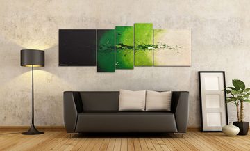 WandbilderXXL XXL-Wandbild Fruity Green 210 x 80 cm, Abstraktes Gemälde, handgemaltes Unikat