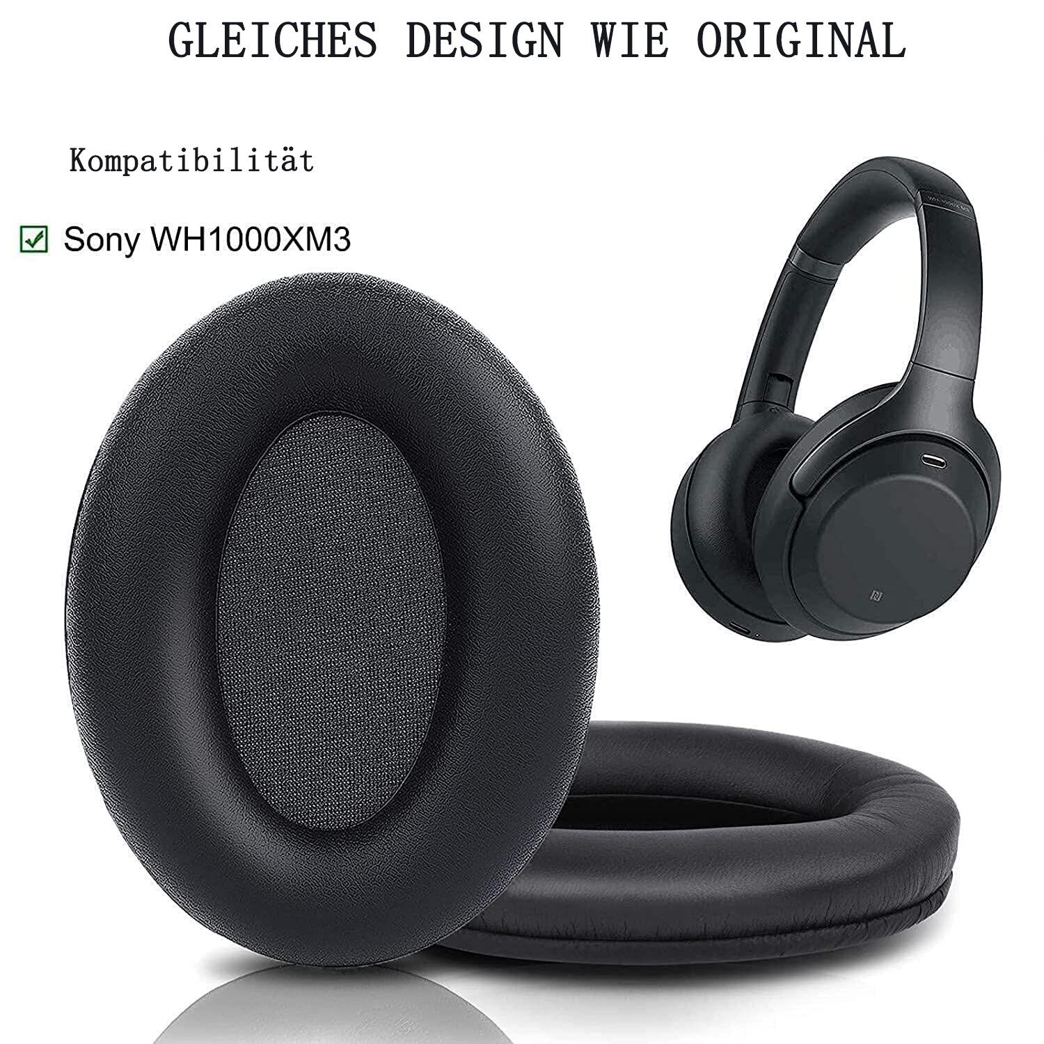 GelldG 2X Ohr Polster Sony Ohrpolster WH-1000XM3, Ohrpolster kompatibel Kopfhörer mit
