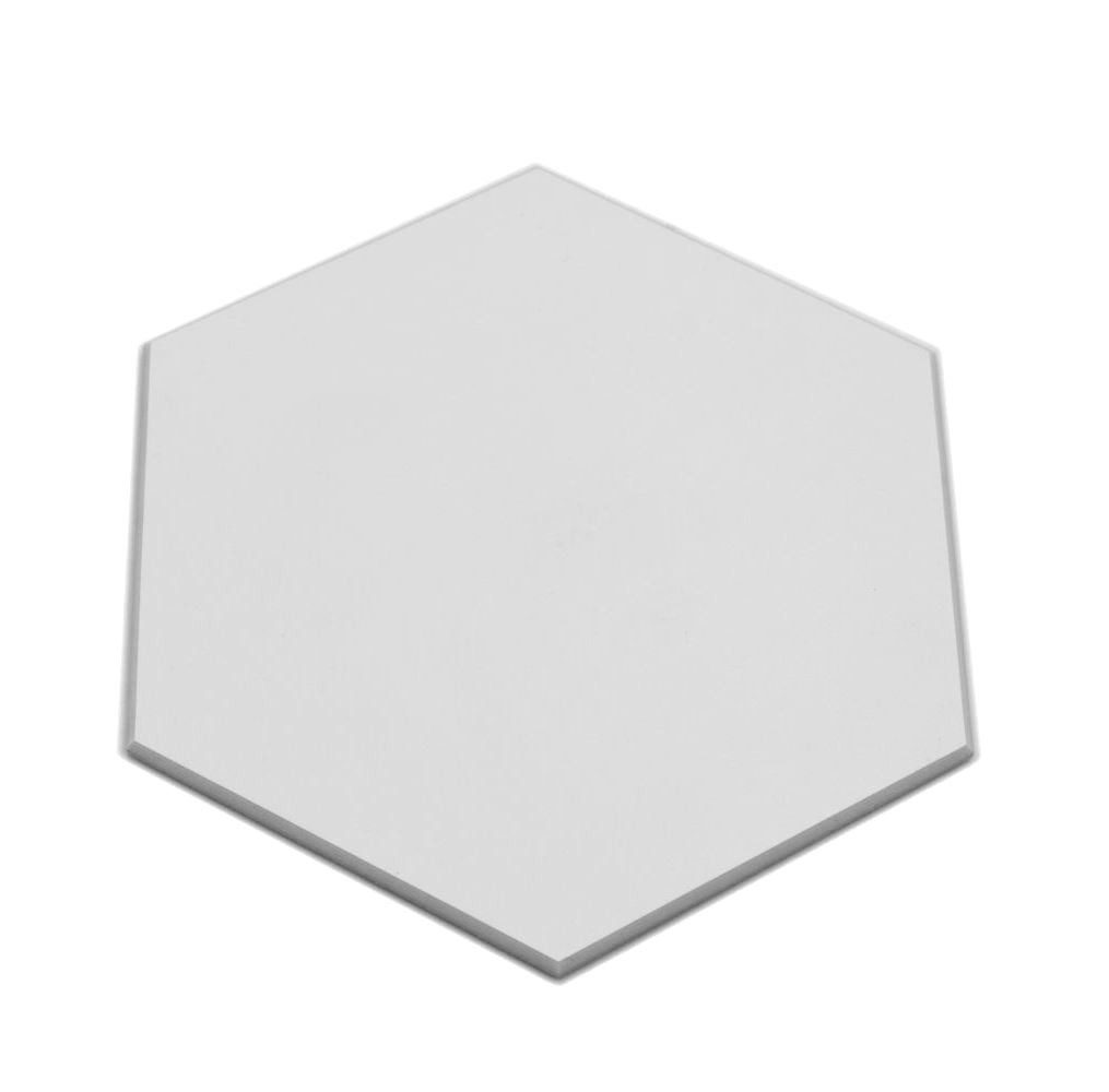 Mosani Wandfliese Hexagon Vinyl Fliese Selbstklebend weiß matt, Spritzwasserbereich geeignet, Küchenrückwand Spritzschutz