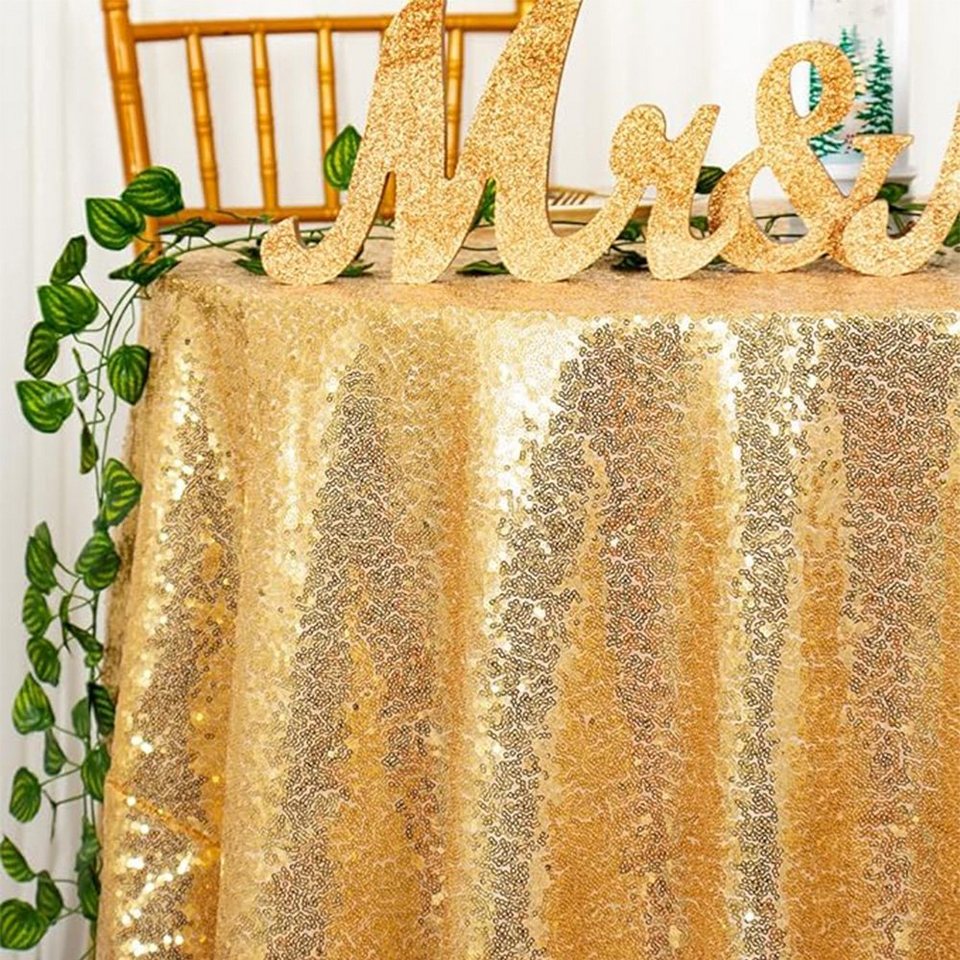 FELIXLEO Tischdecke Tischdecke Weihnachten Pailletten Runde Glitter für  Party Hochzeit