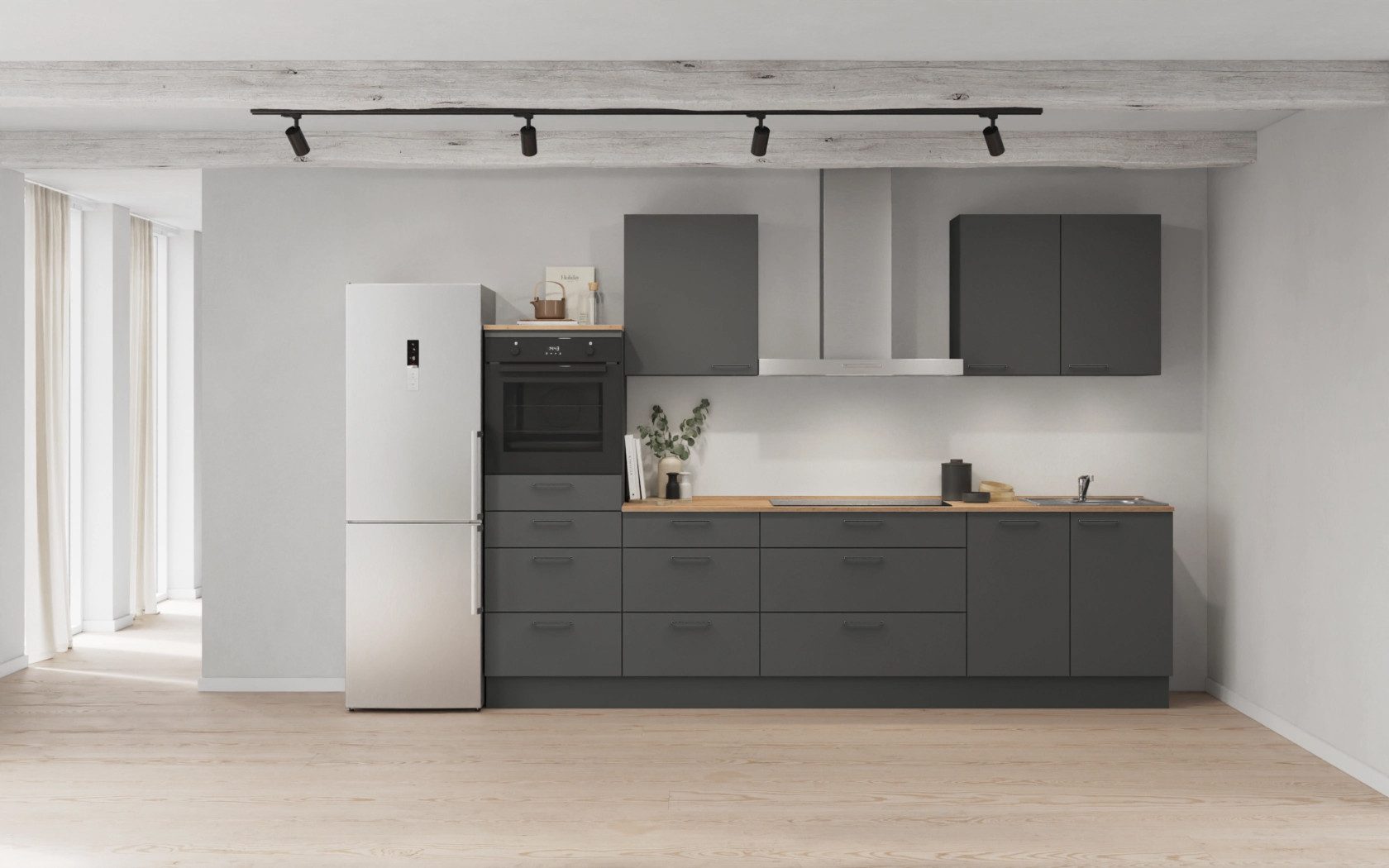 nobilia® Küchenzeile Salev, individuell anpassbar, gratis Küchenplanung mit Profis, (Breite 300 cm), vormontiert, wahlw. mit E-Geräten, inkl. Lieferung