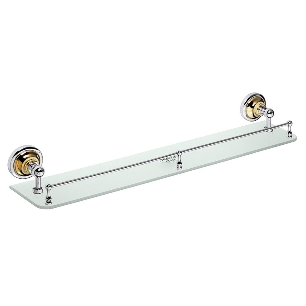 BRILLANTBAD® Duschablage BETRO GOLD Doppelhandtuchhalter Messing Gold Chrom Bad & WC >> Bohren