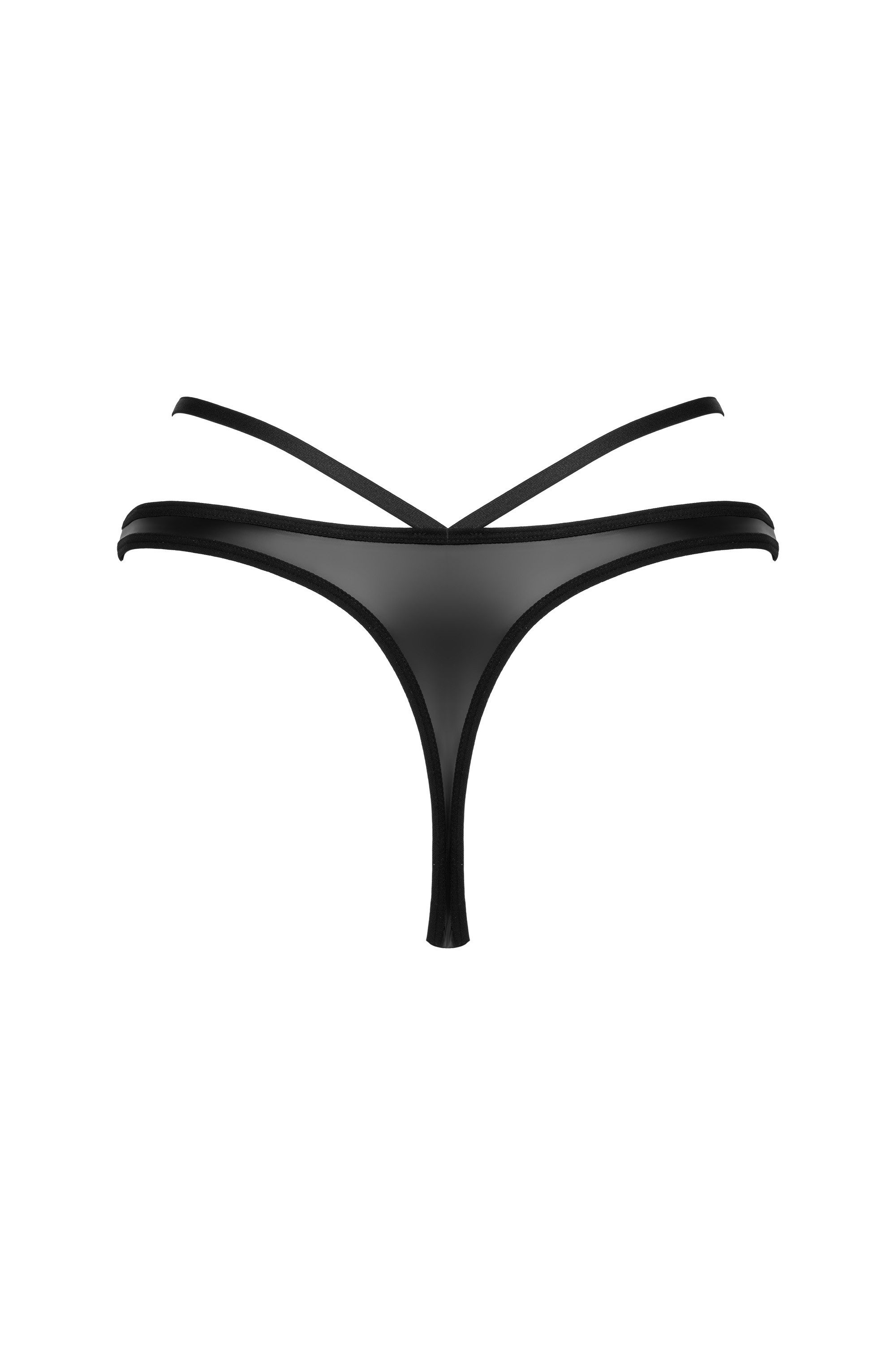 KOTEK String String Celadine schwarz Kunstleder Wetlook (einzel, 1-St)