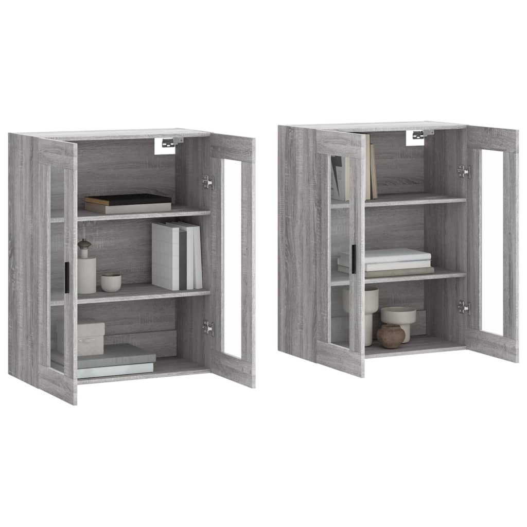 vidaXL Sideboard Wandschränke 2 Stk. Grau günstig online kaufen