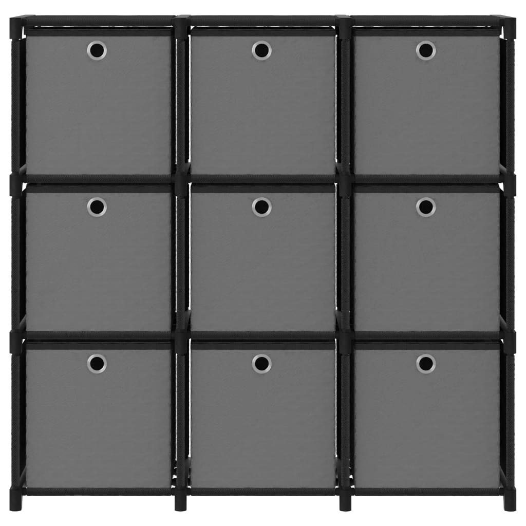 vidaXL Mehrzweckregal 9 Wrfel Würfelregal Mehrzweckregal mit Boxen 9 Fächer Schwarz 103x30x