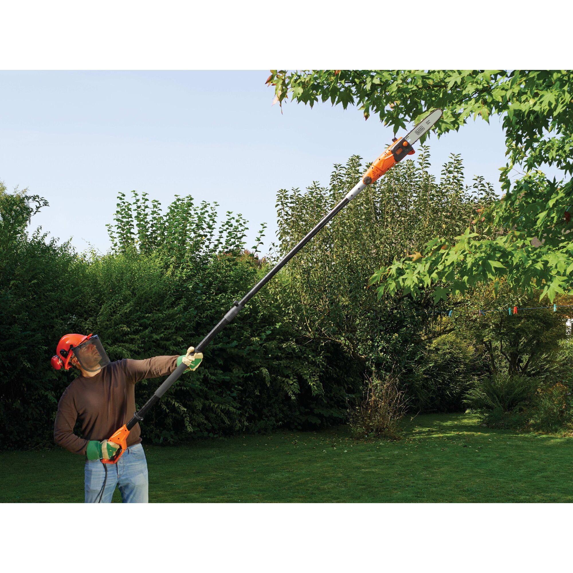 Black + Decker Elektro-Kettensäge BLACK+DECKER Hochentaster PS7525, (800 Watt)