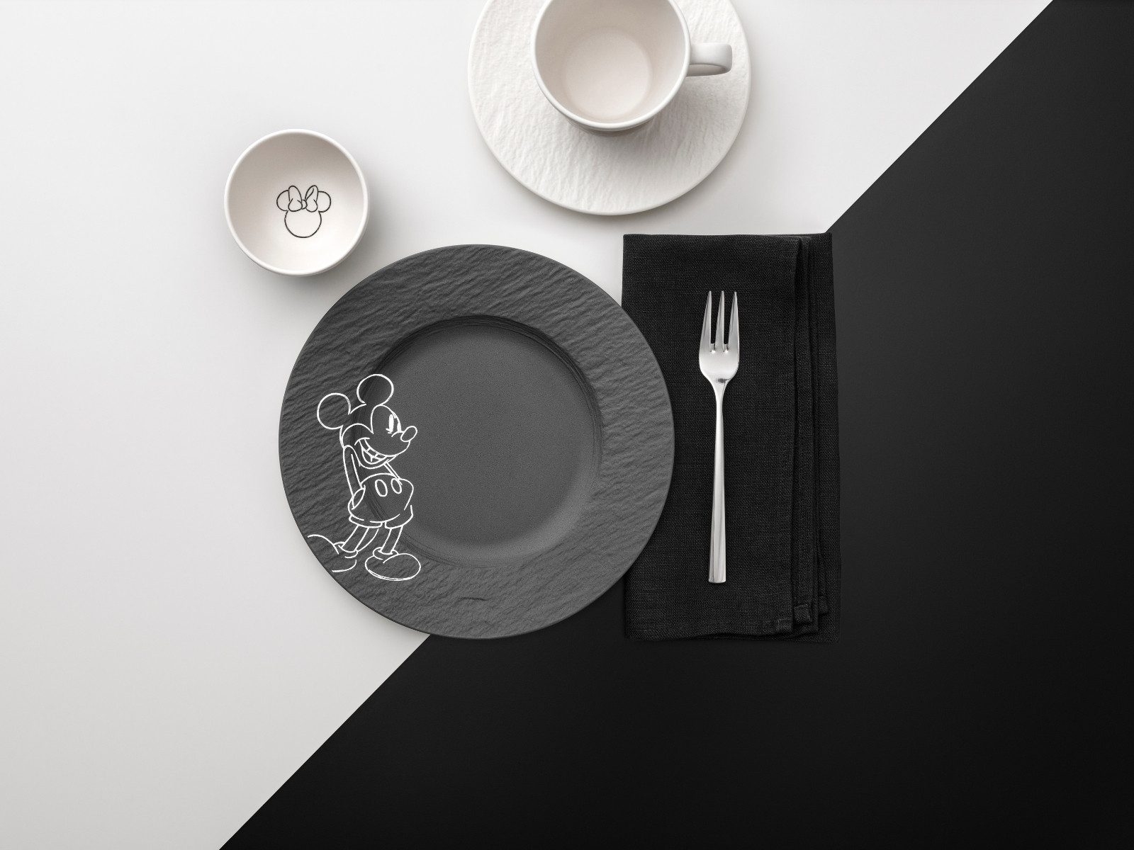 Villeroy & Boch Frühstücks-Set Manufacture Rock - Mickey Mouse Frühstücks-Set 8tlg – Bild 5 von 5
