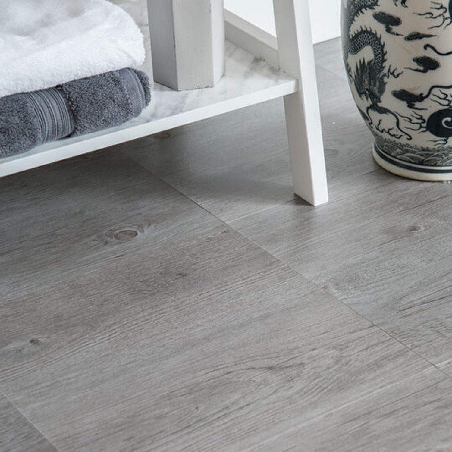 d-c-fix Bodenfliese Klebefliesen für Boden & Wand PVC Fliesen selbstklebend, 274-5042 I Grey Wood, Bodenbelag selbstklebend - Für Küche, Bad / Badezimmer & Wohnzimmer